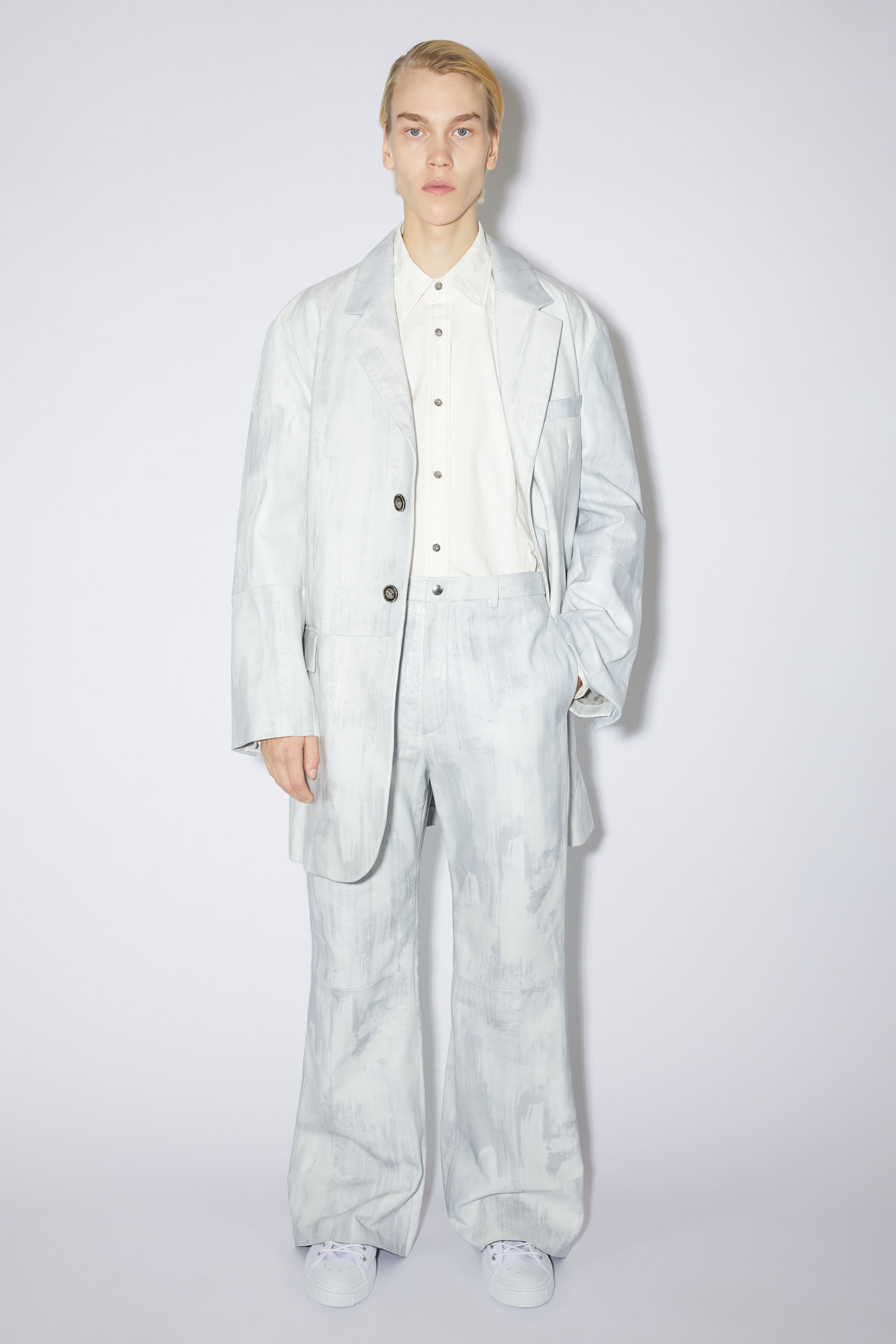 Leather trousers - Cold white - 5