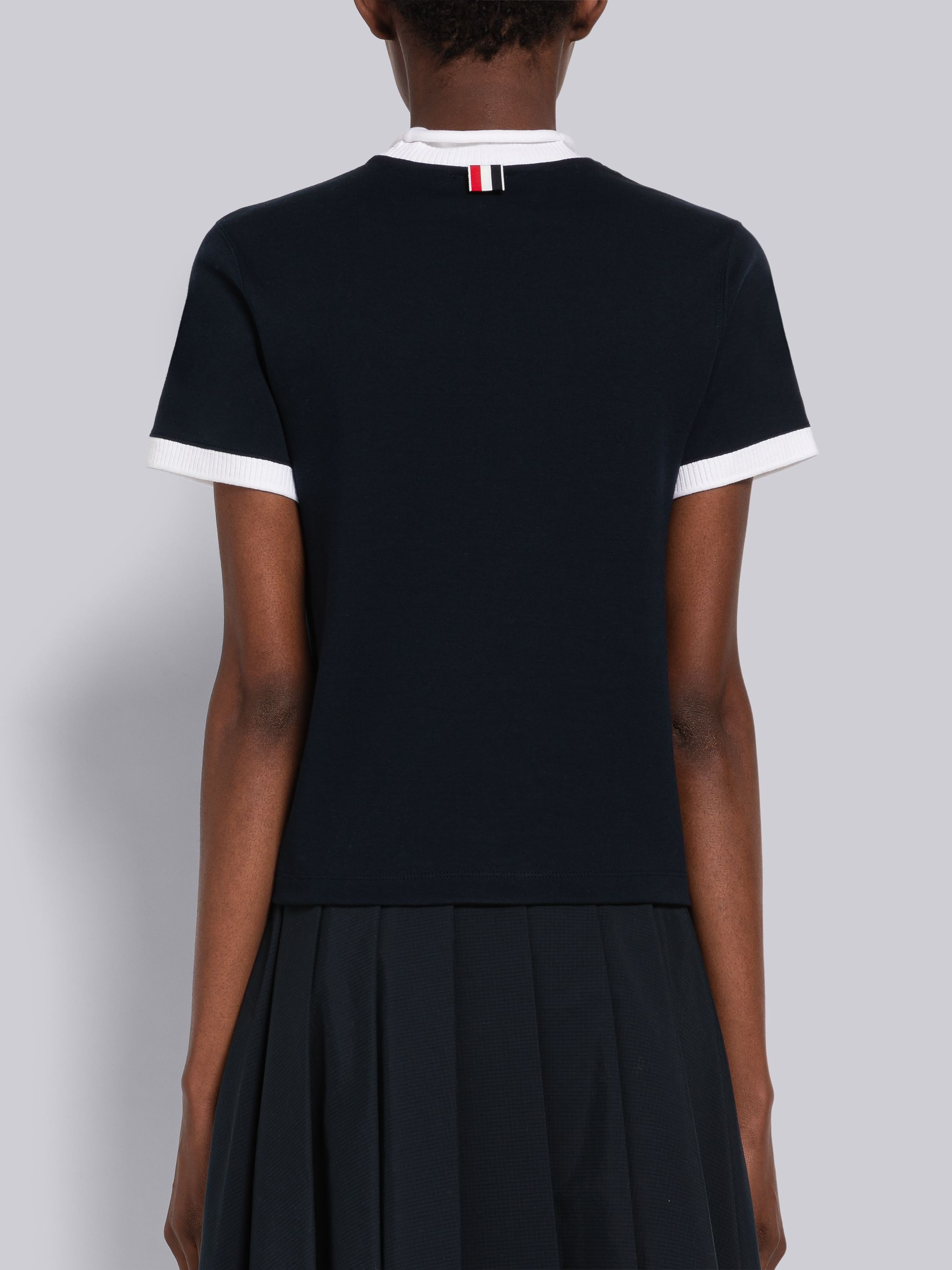 Cotton Milano Roll Neck Short Sleeve Tee - 3