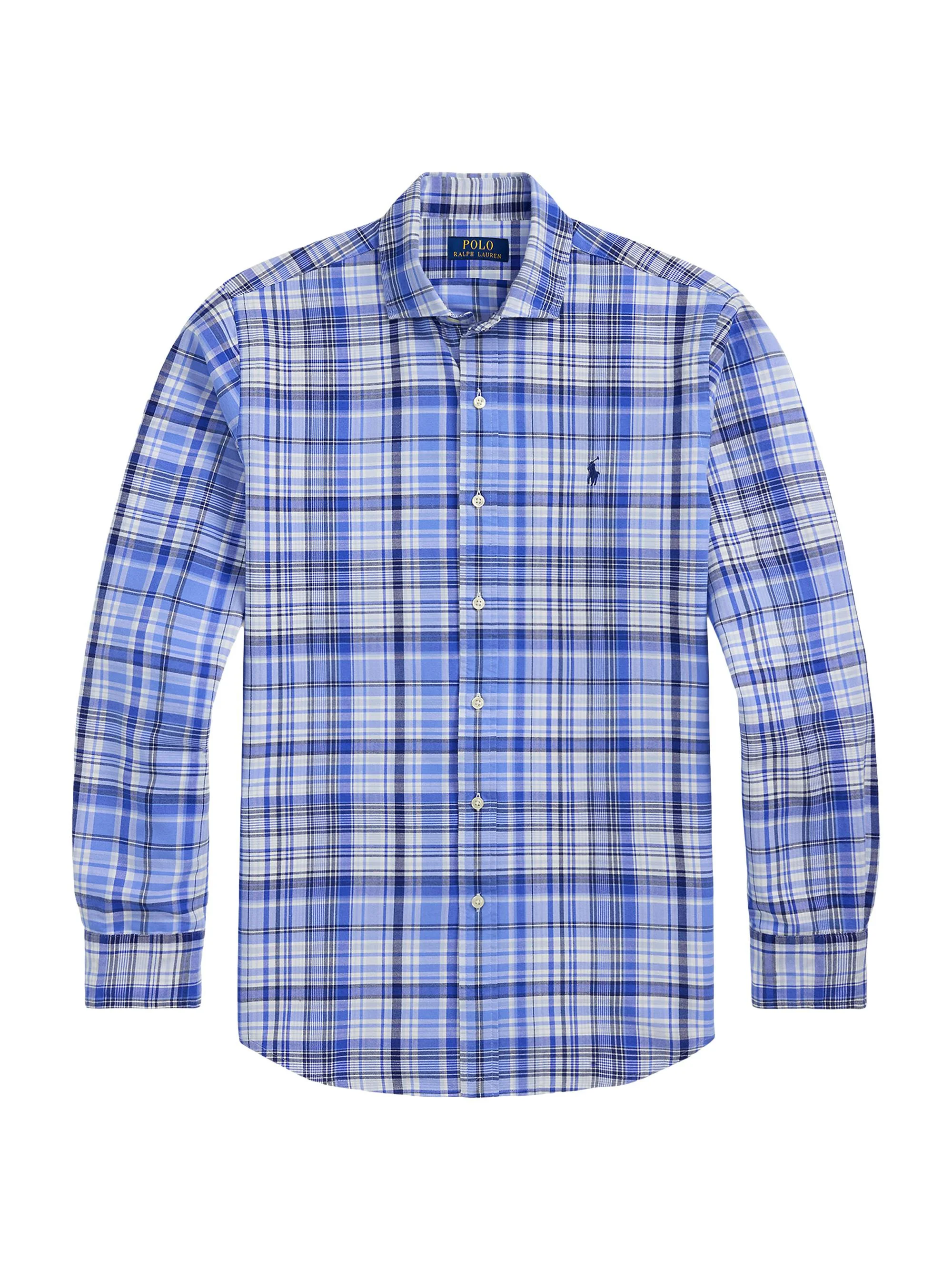 Men's Classic-Fit Plaid Oxford Shirt - Blue Multi - 1