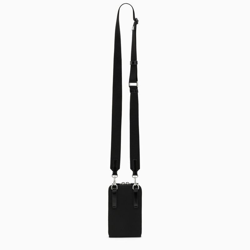 Prada Black Brushed Leather And Re-Nylon Phone Case Men - 4