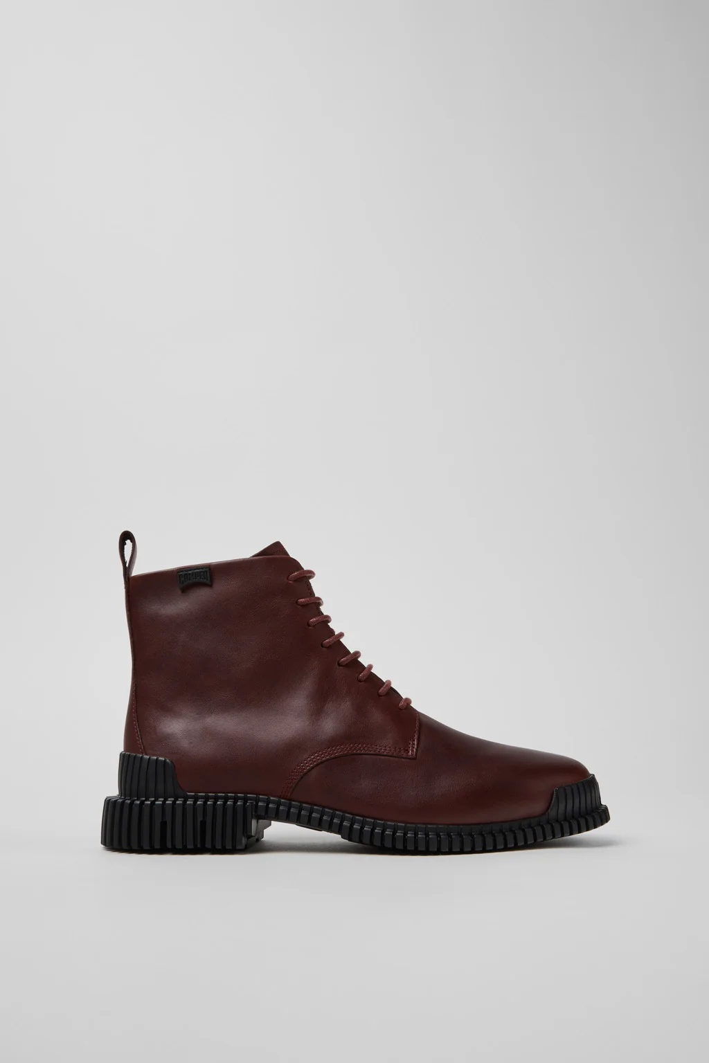 Pix Burgundy Leather Ankle Boots for Women. - 1