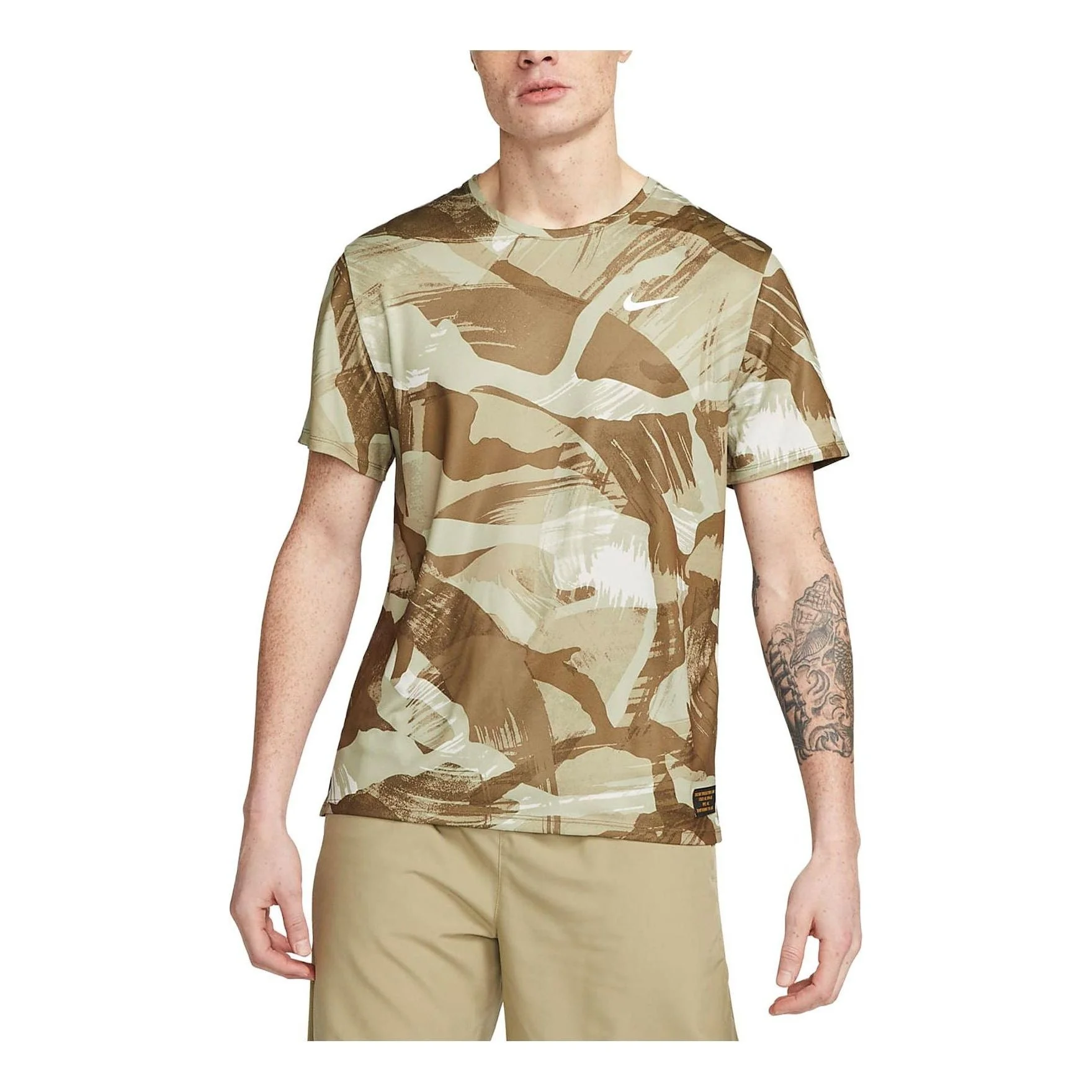 Nike Dri-Fit Miler Camouflage Running T-Shirt 'Hazel Rush' FD4053-242 - 1