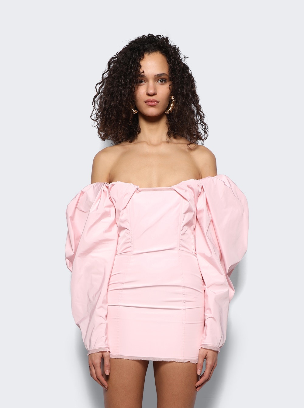 JACQUEMUS La Robe Taffeta Mini Dress Light Pink | thewebster