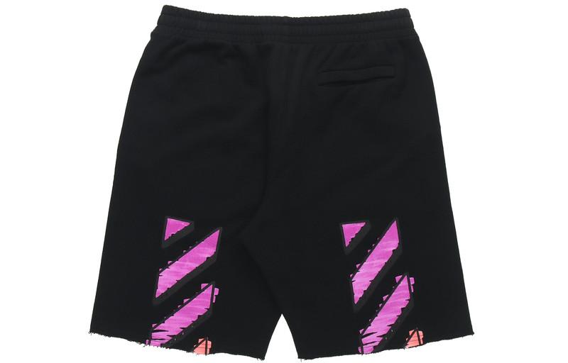 Off-White Off-White SS21 Diag Stripe Sweat Shorts Men s Black OMCI006R21FLE0021032 outlook