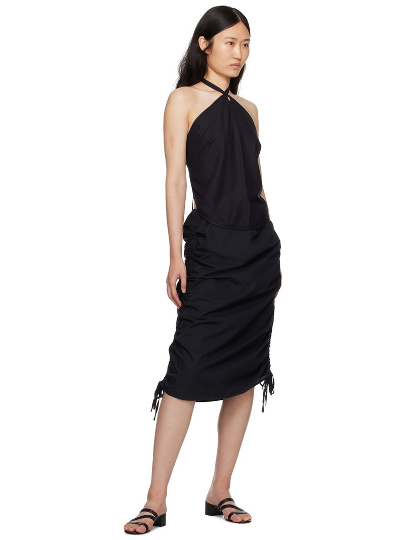 BASERANGE Black Pictorial Midi Skirt outlook