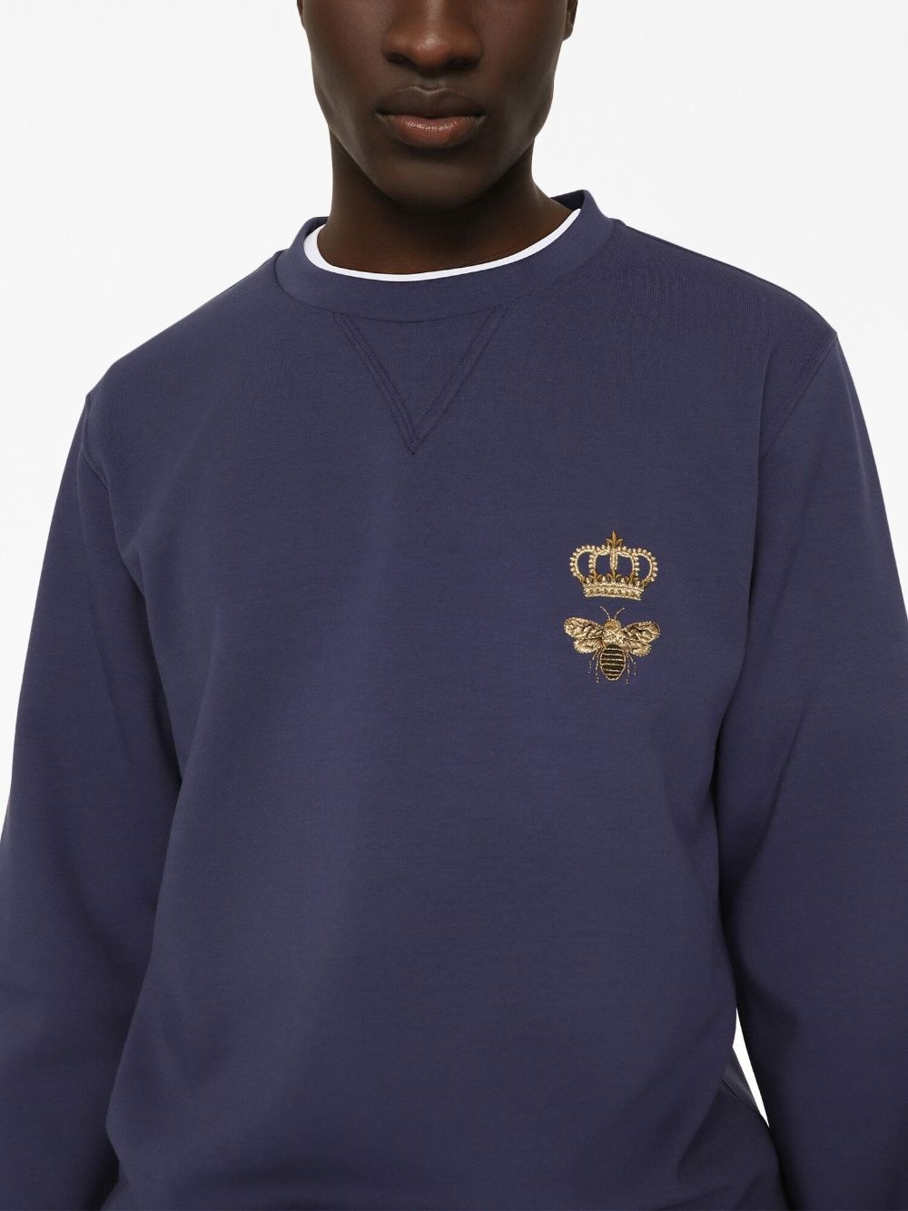 bee-embroidered cotton sweatshirt - 5