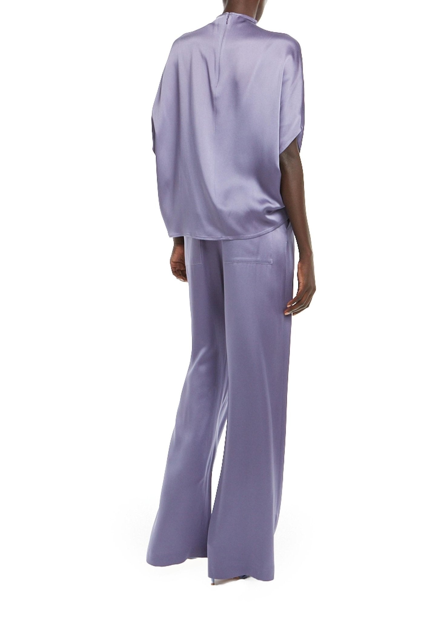 Satin Relaxed Pleated Pant - 2