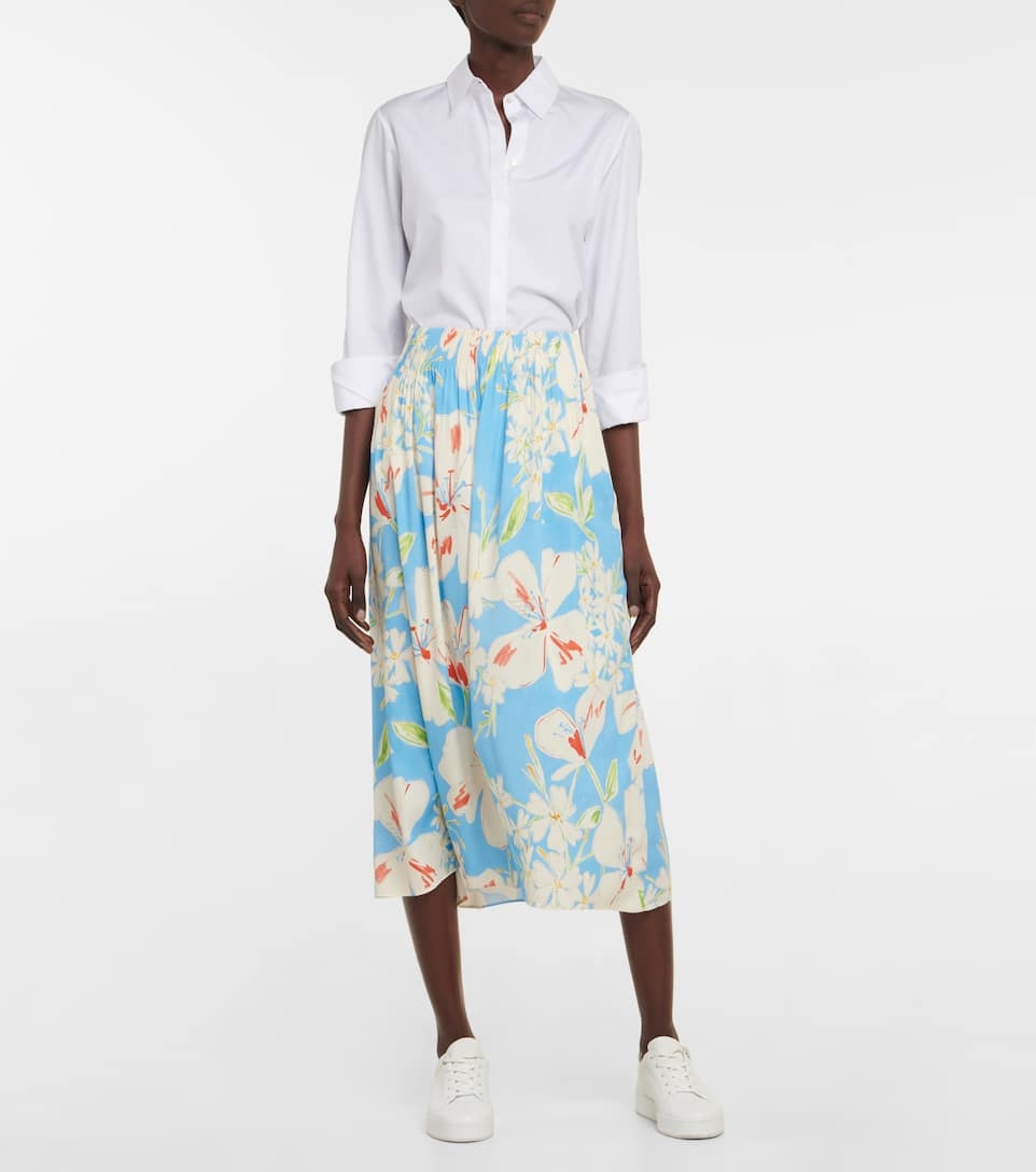 Beck floral silk-blend midi skirt - 2