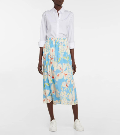 Loro Piana Beck floral silk-blend midi skirt outlook