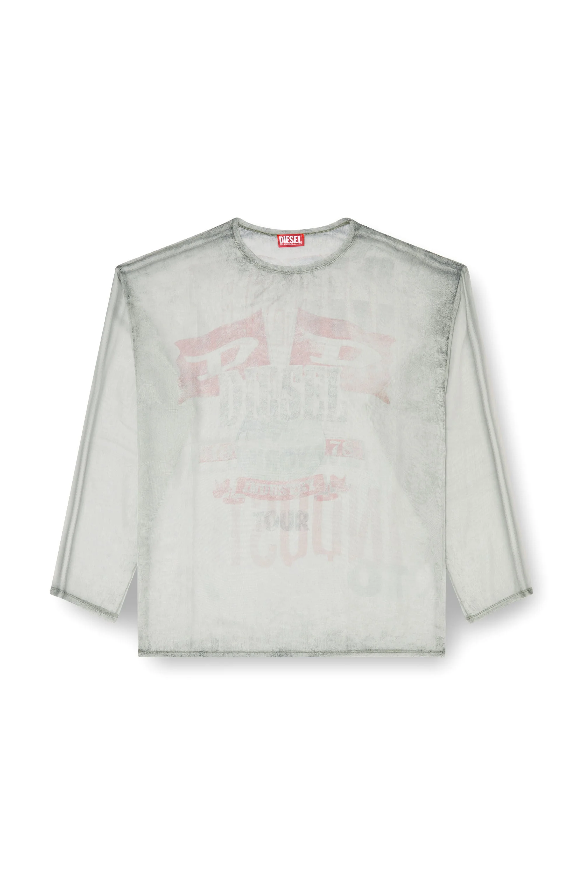 SHEER CHIFFON TOP WITH CONCERT GRAPHICS - 1
