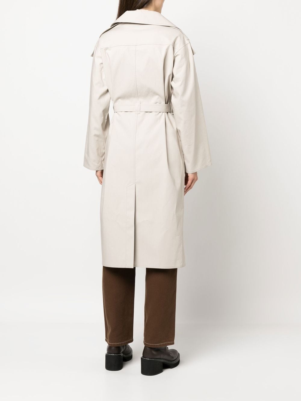 silk belted trench coat - 4
