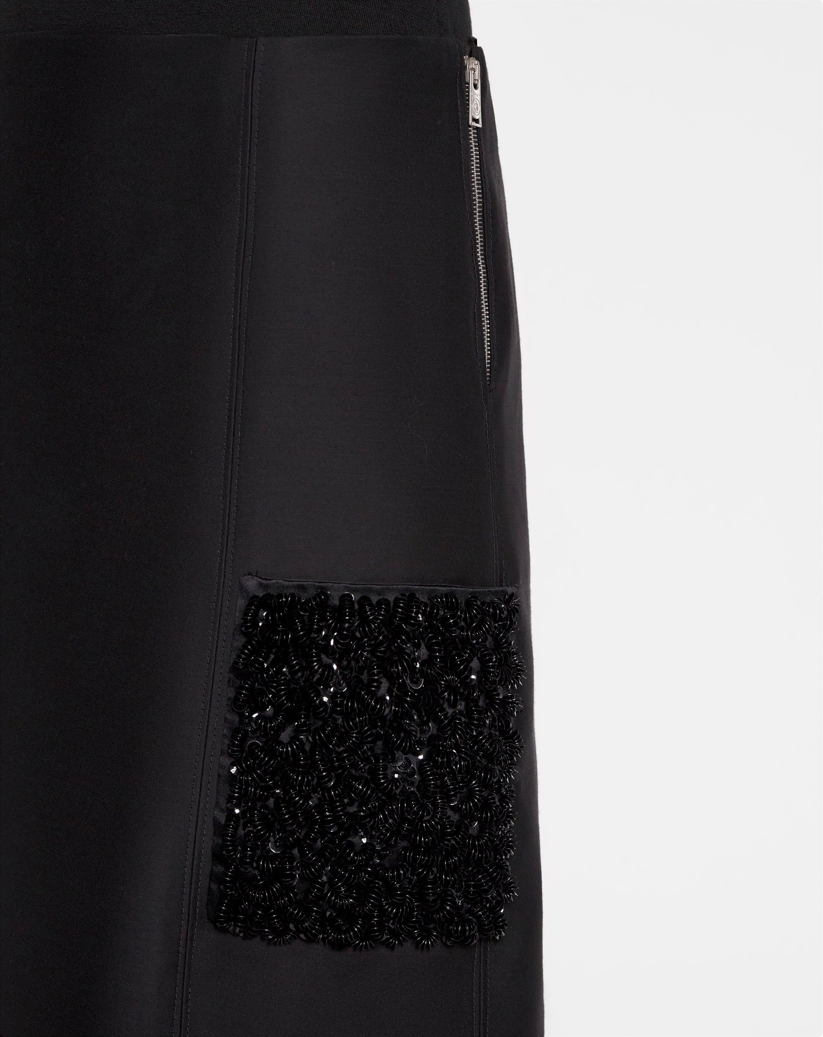 FLARE MIDI SKIRT IN WOOL AND SILK - 5