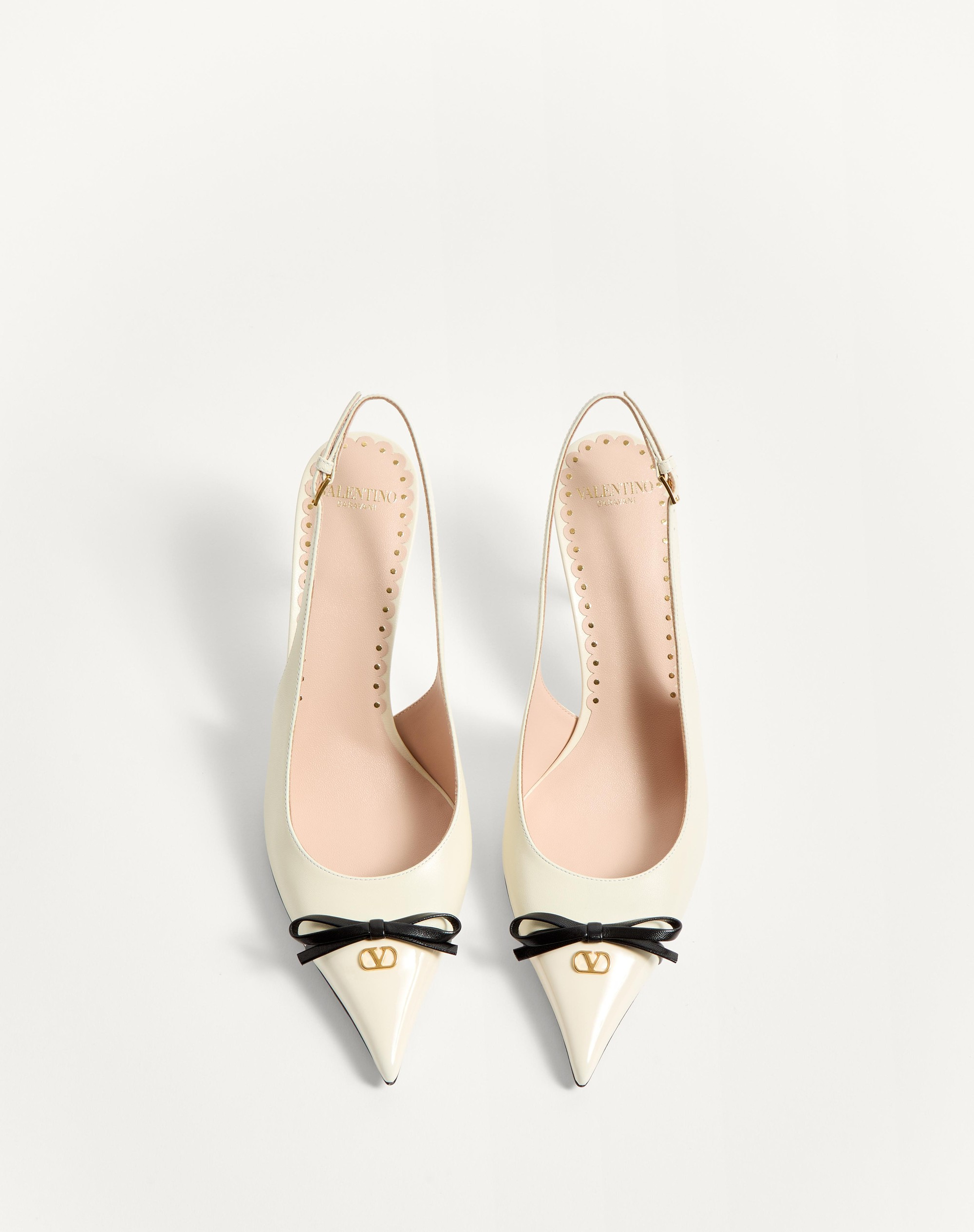 BEPOINTY SLINGBACK PUMP IN PATENT LEATHER AND KIDSKIN 80MM - 4