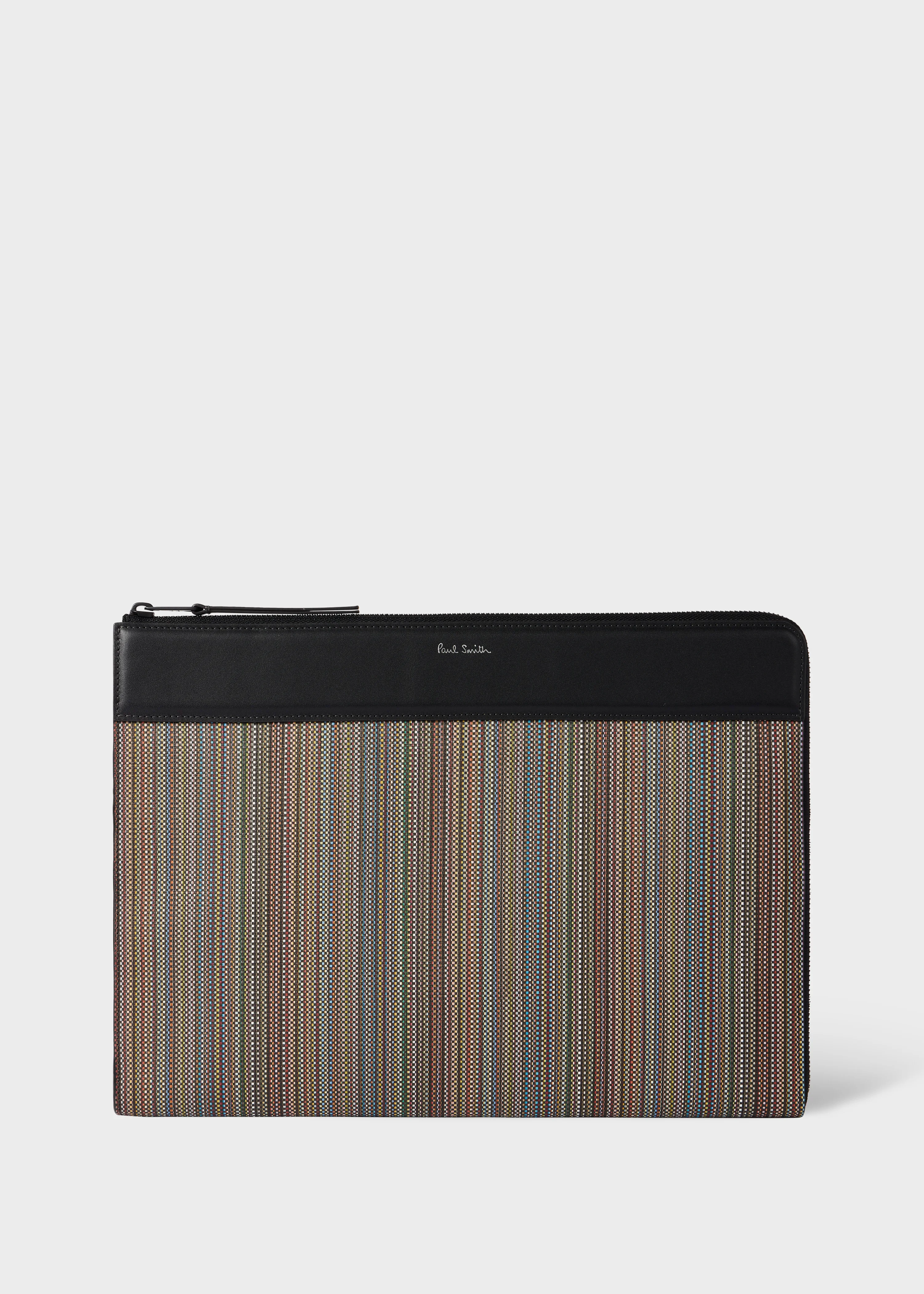 'Signature Stripe' Coated Canvas Document Case - 1