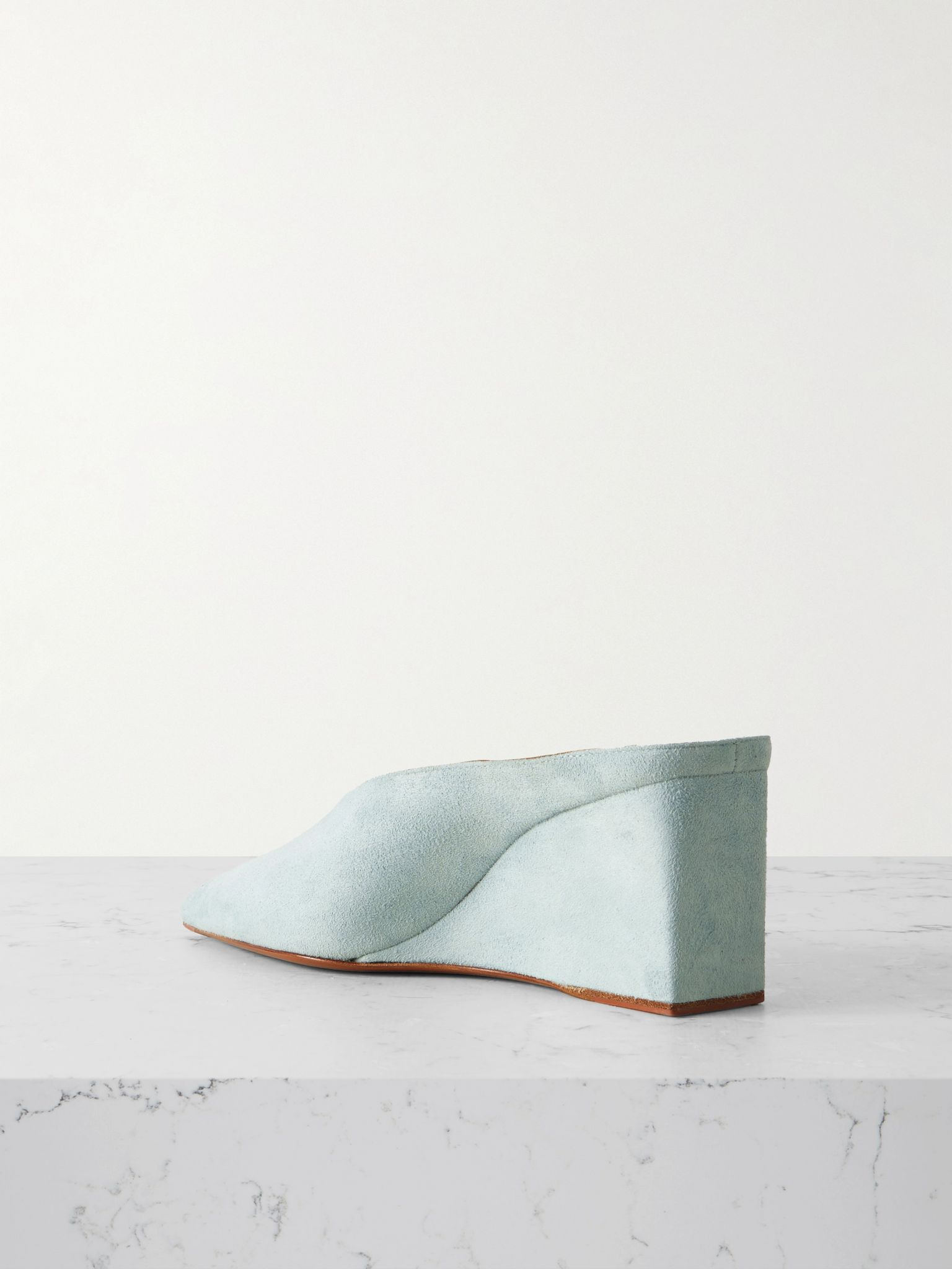75 suede wedge mules Mint - 3