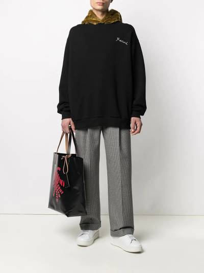 Marni logo-embroidered oversized hoodie outlook