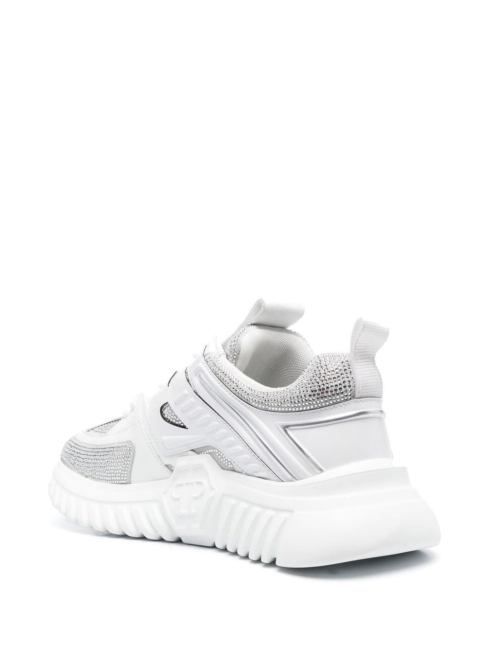 leather rhinestone-embellished runner sneakers - 3
