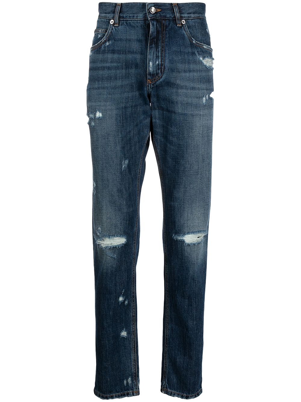 ripped detailing slim-fit jeans - 1