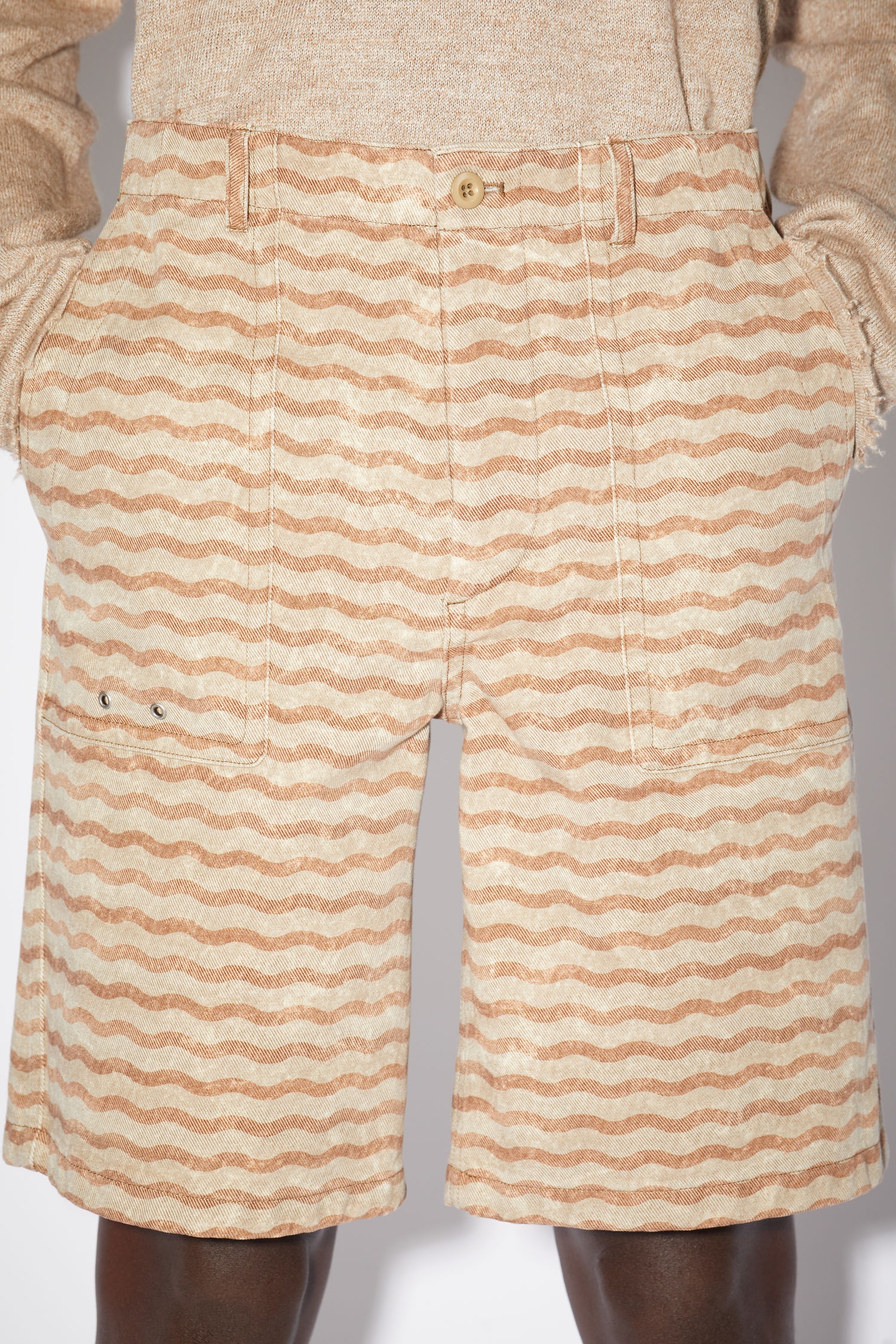 Wave print shorts - Beige/camel - 6