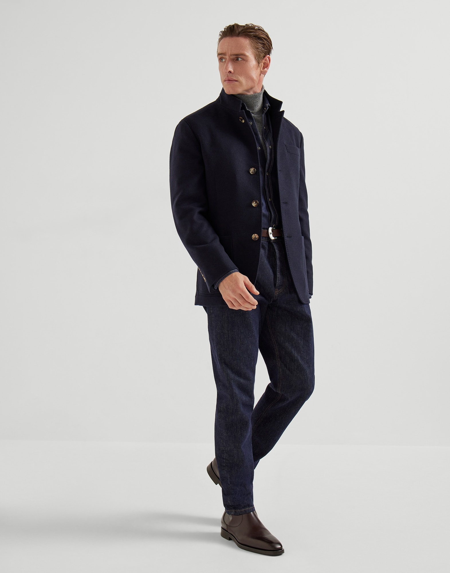 Lightweight water-resistant cashmere outerwear blazer - 5