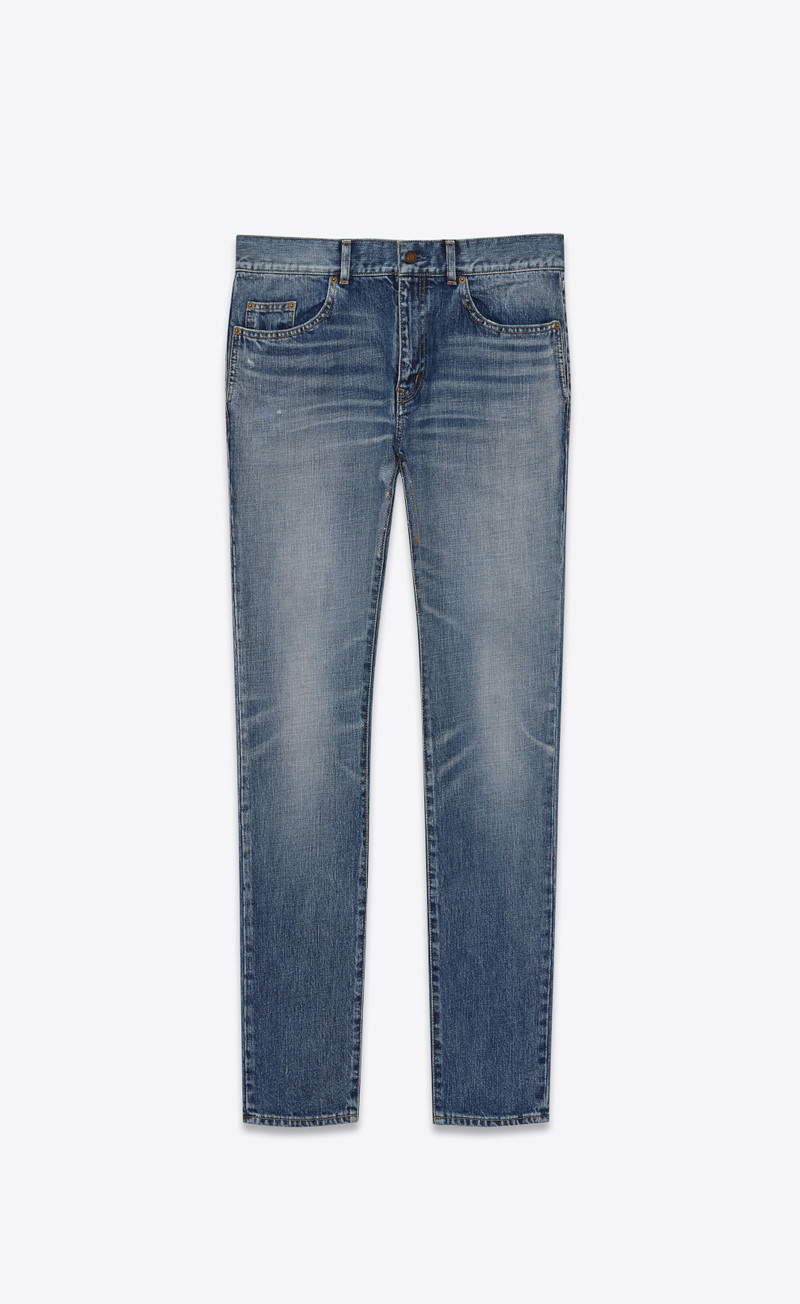 skinny-fit jeans in dirty 90's vintage blue denim 1