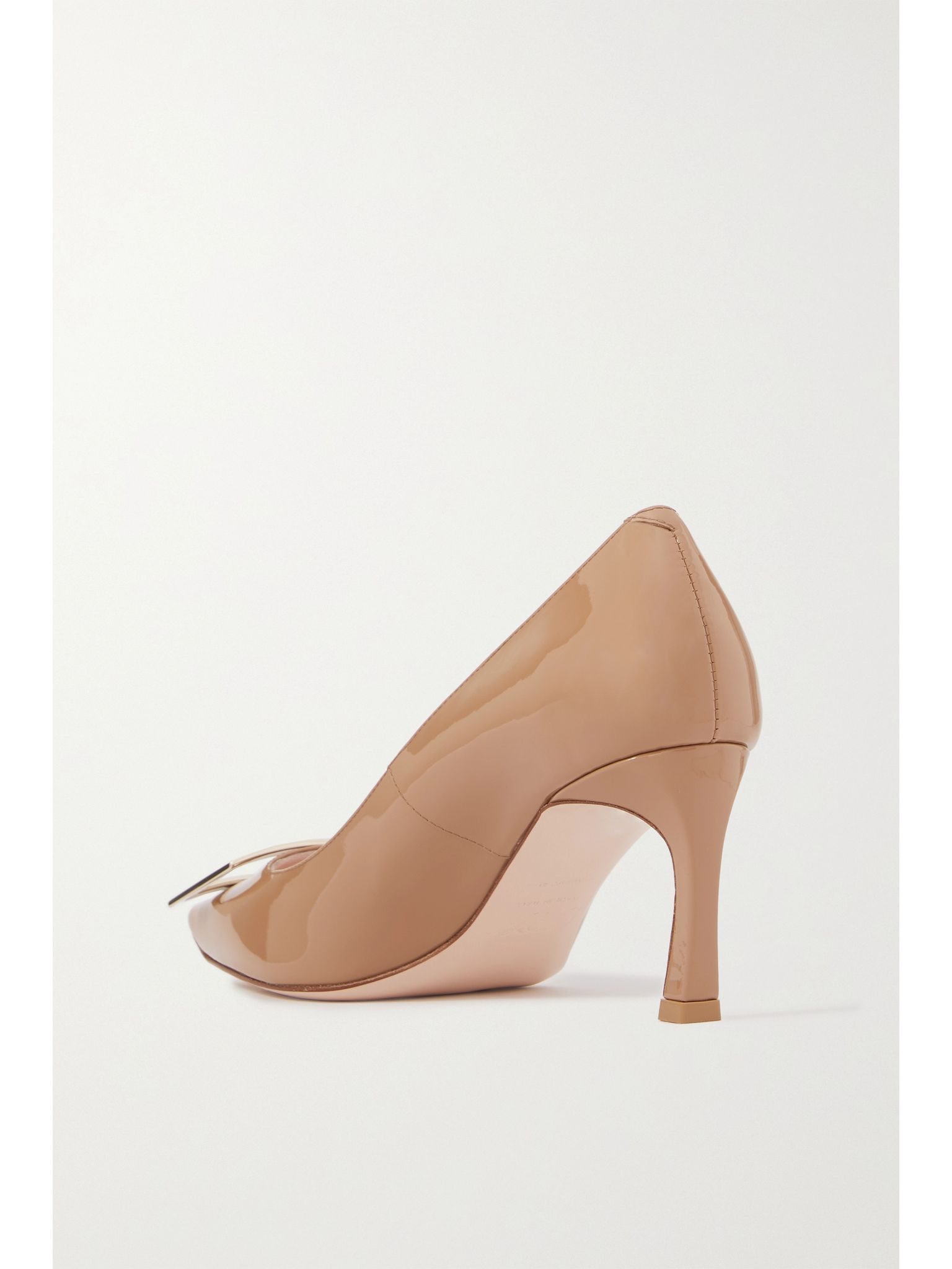 Belle Vivier Trompette 70 embellished patent-leather pumps Beige - 3