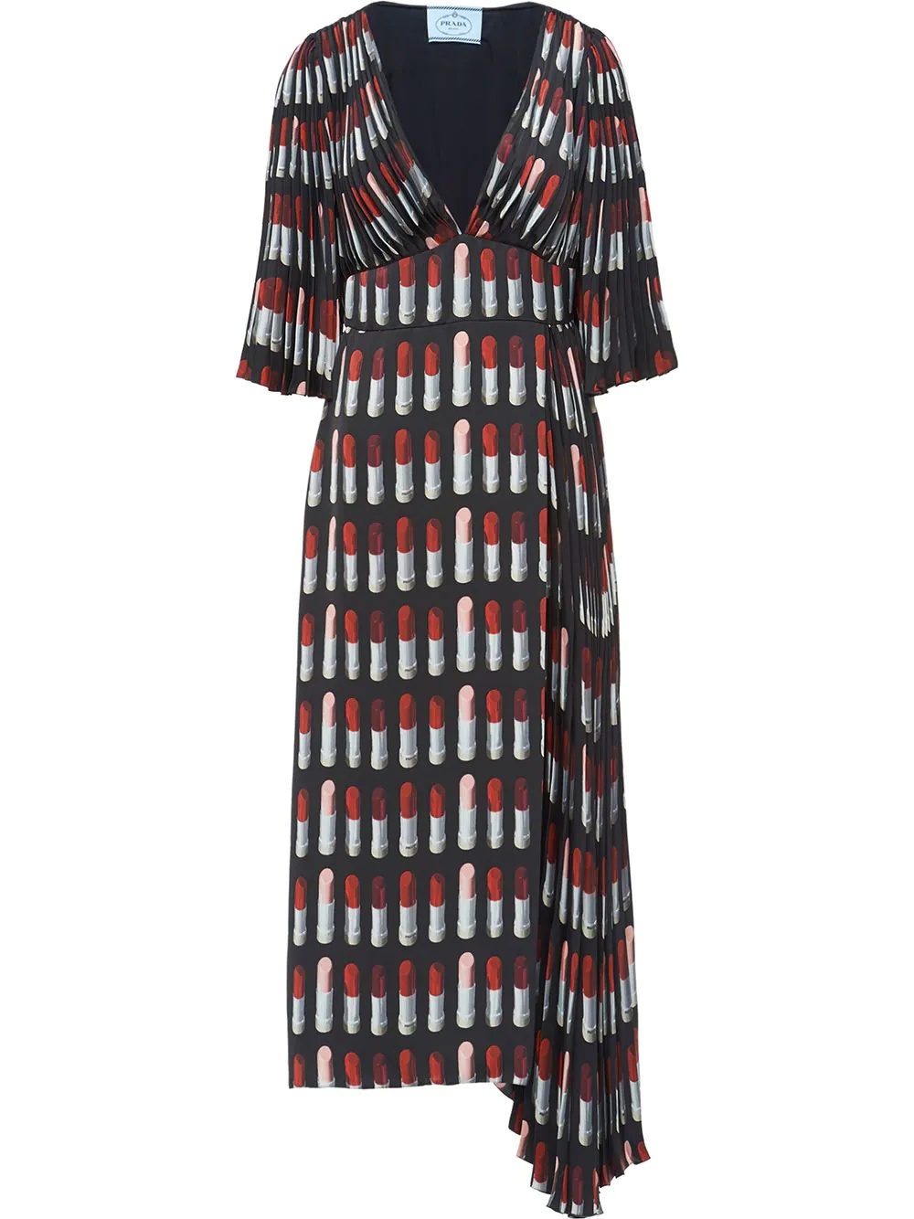 lipstick print twill dress - 1