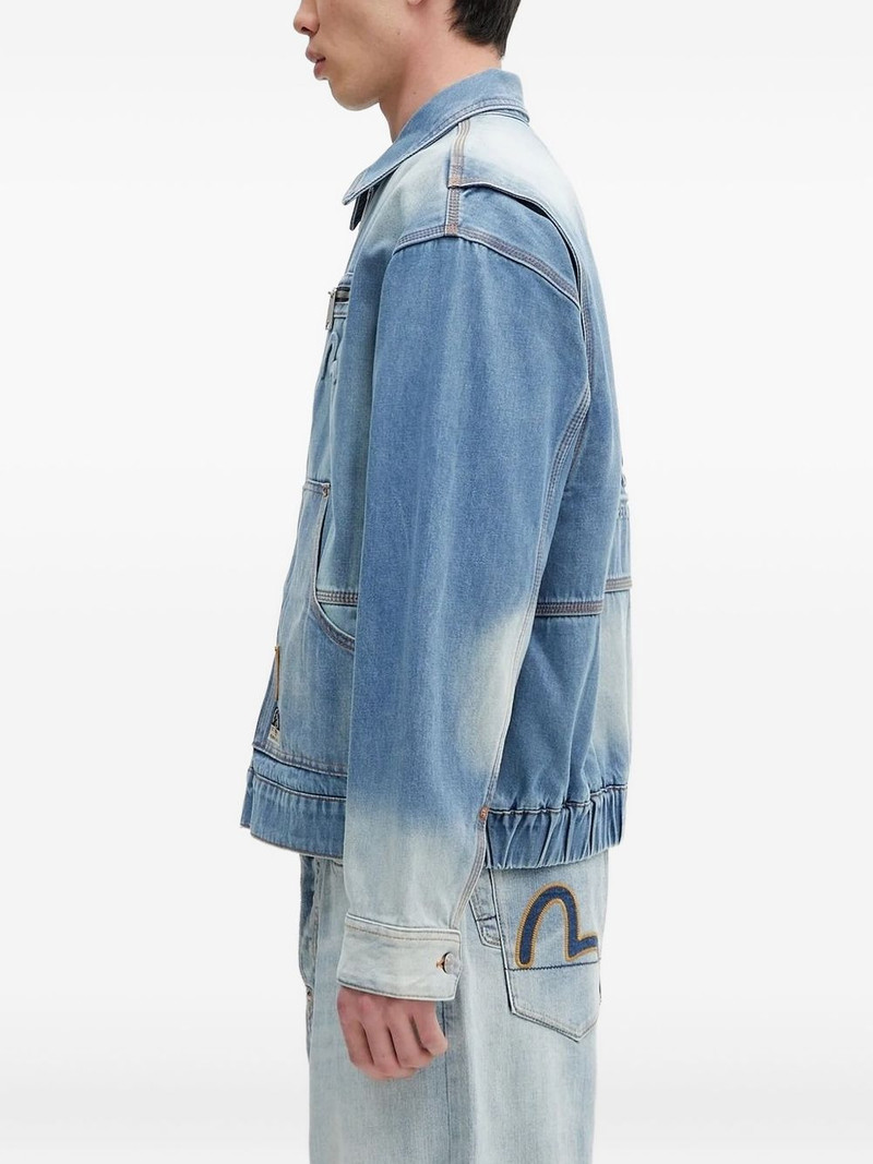 EVISU embossed-logo denim jacket outlook