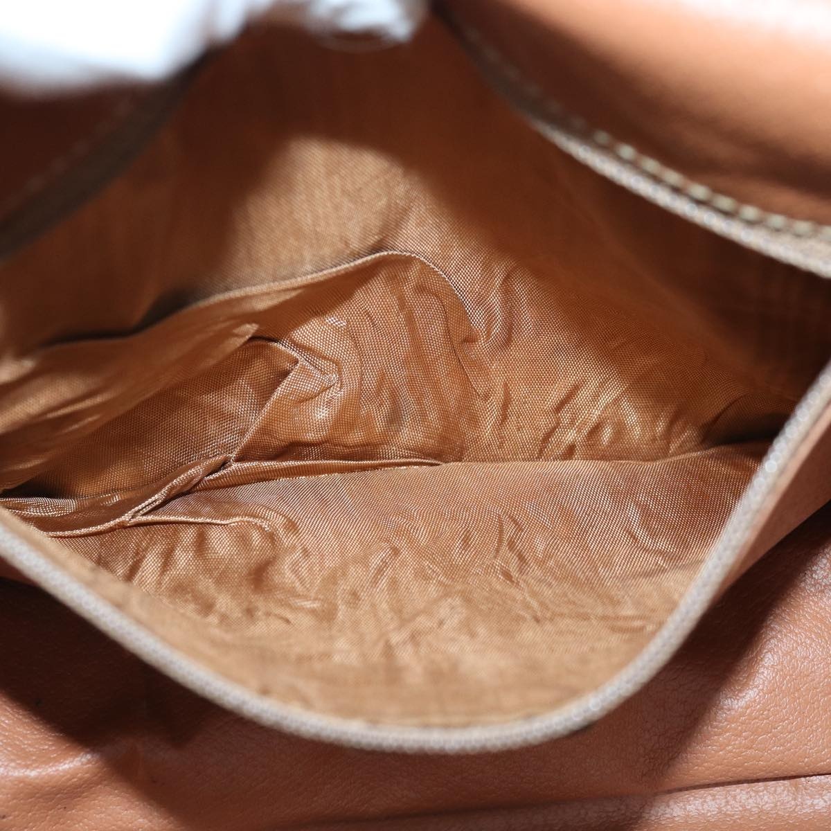 CELINE Macadam Canvas Shoulder Bag Pvc Leather Brown Gold - 11
