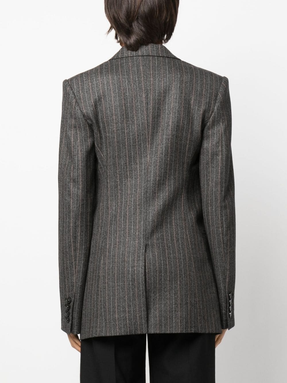 pinstripe single-breasted blazer - 4