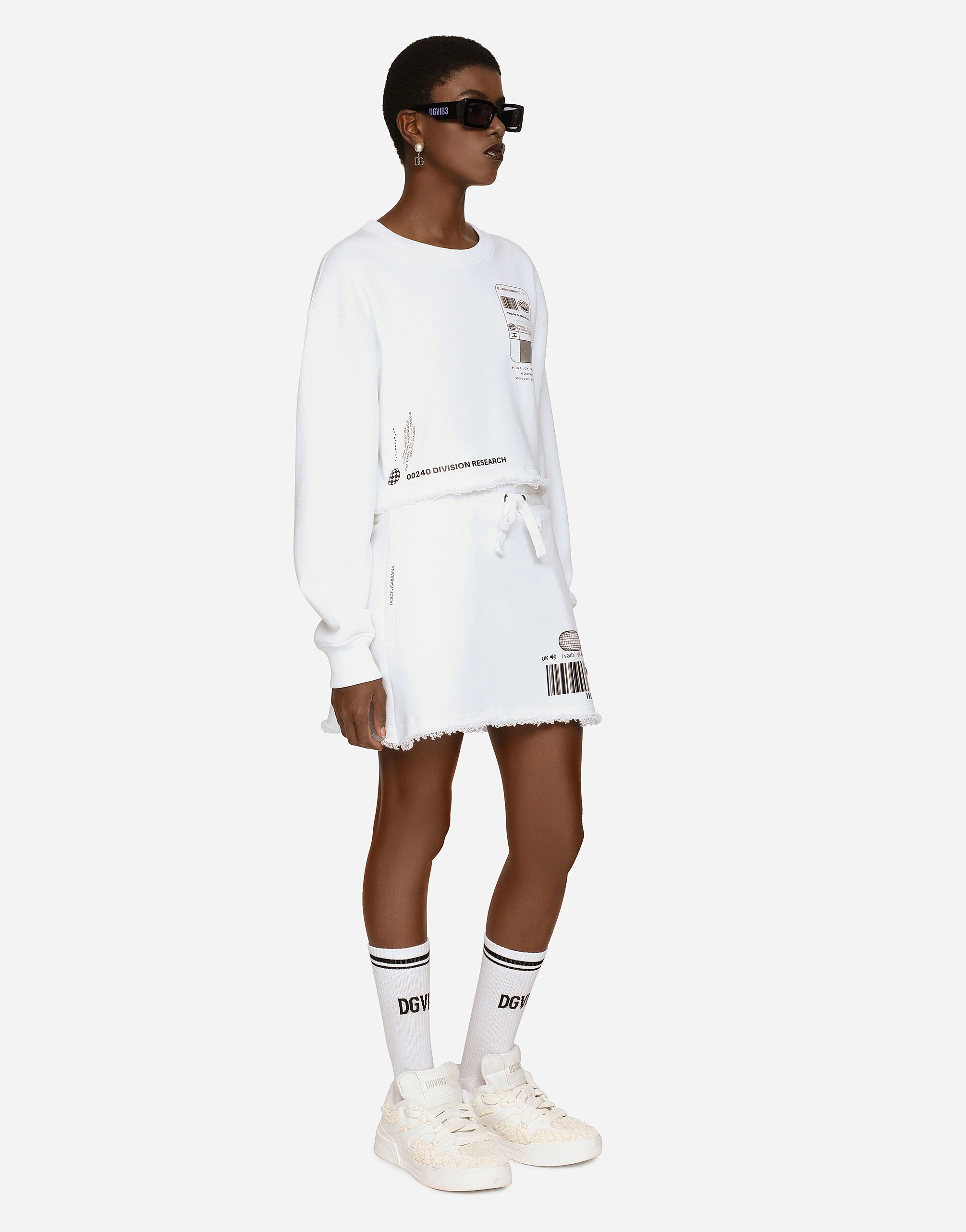 Long-sleeved round-neck sweatshirt in cotton jersey DGVIB3 - 5