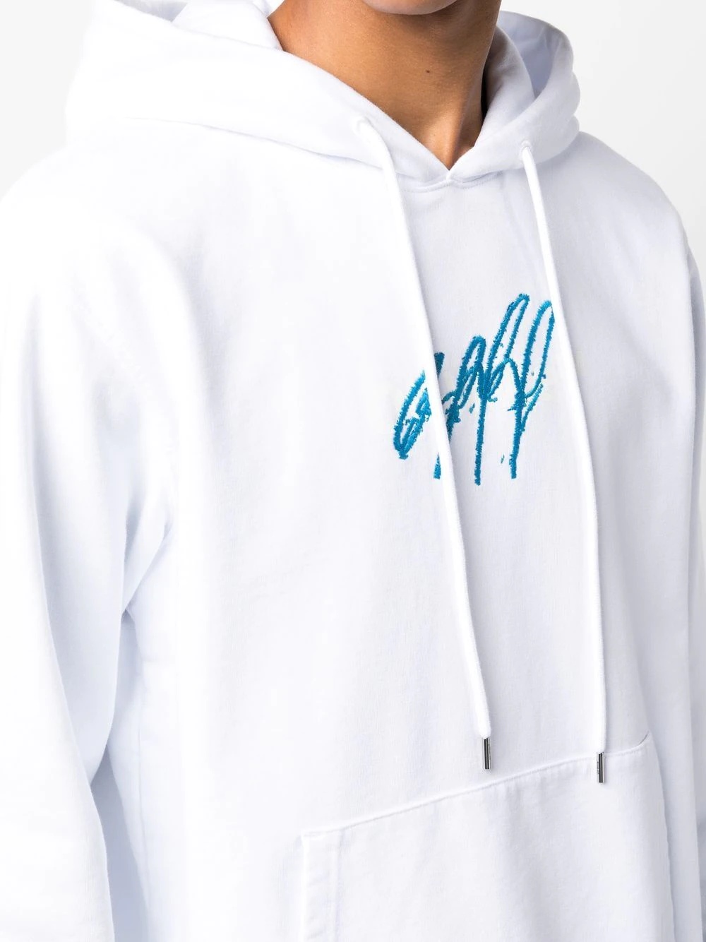 embroidered drawstring hoodie - 5