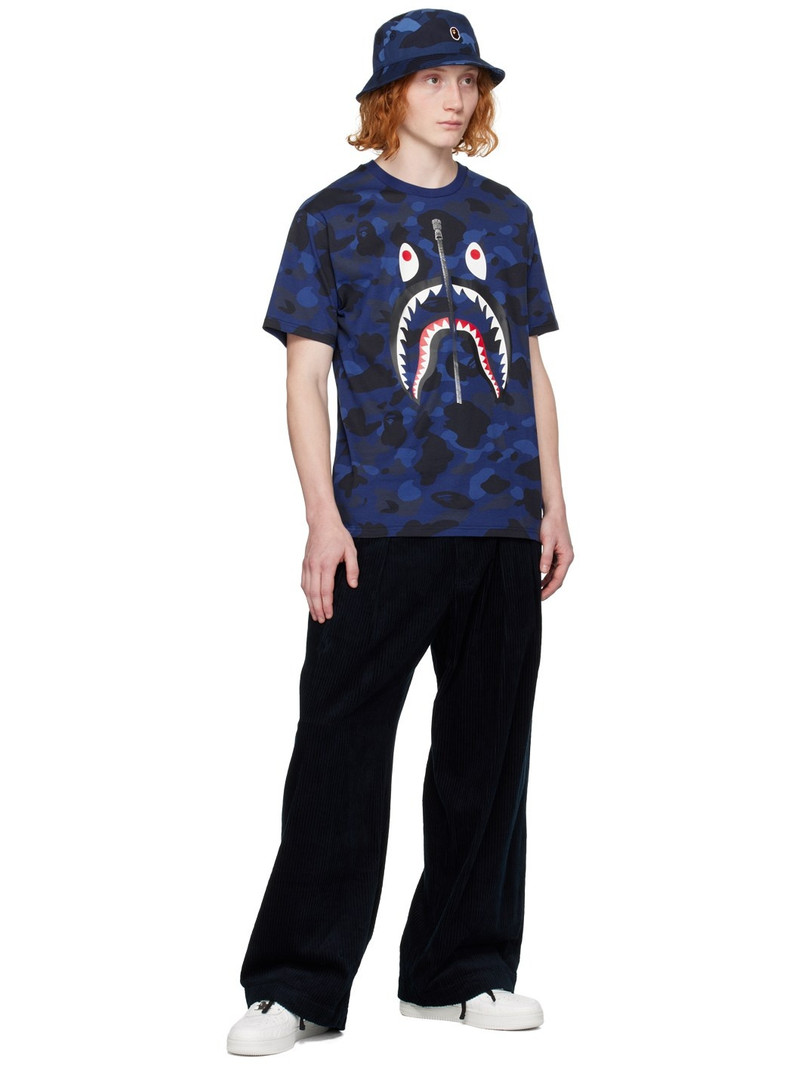 A BATHING APE® Blue Color Camo Shark T-Shirt outlook