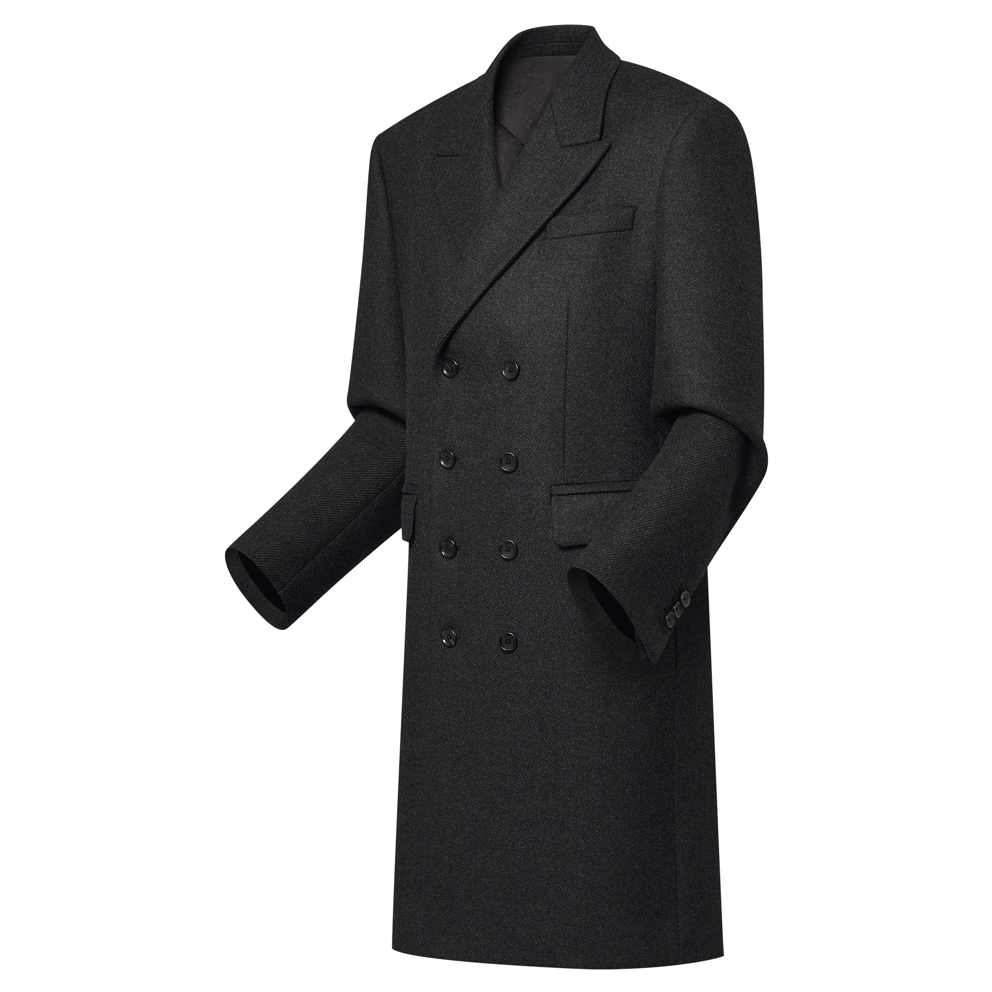 Double-Breasted Cashmere And Wool Blend Tailored Coat - 2