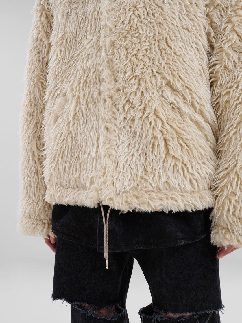 OAT SHAGGY JACKET WITH DETACHABLE HOOD - 5