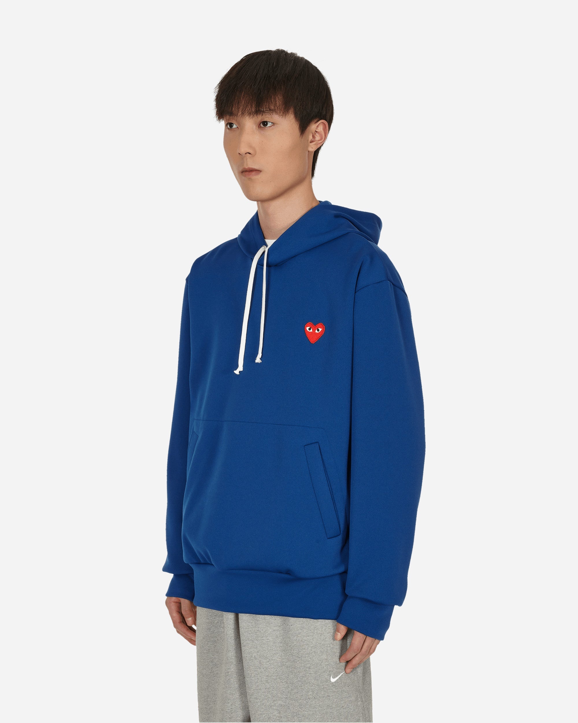 Heart Patch Hooded Sweatshirt Blue - 2
