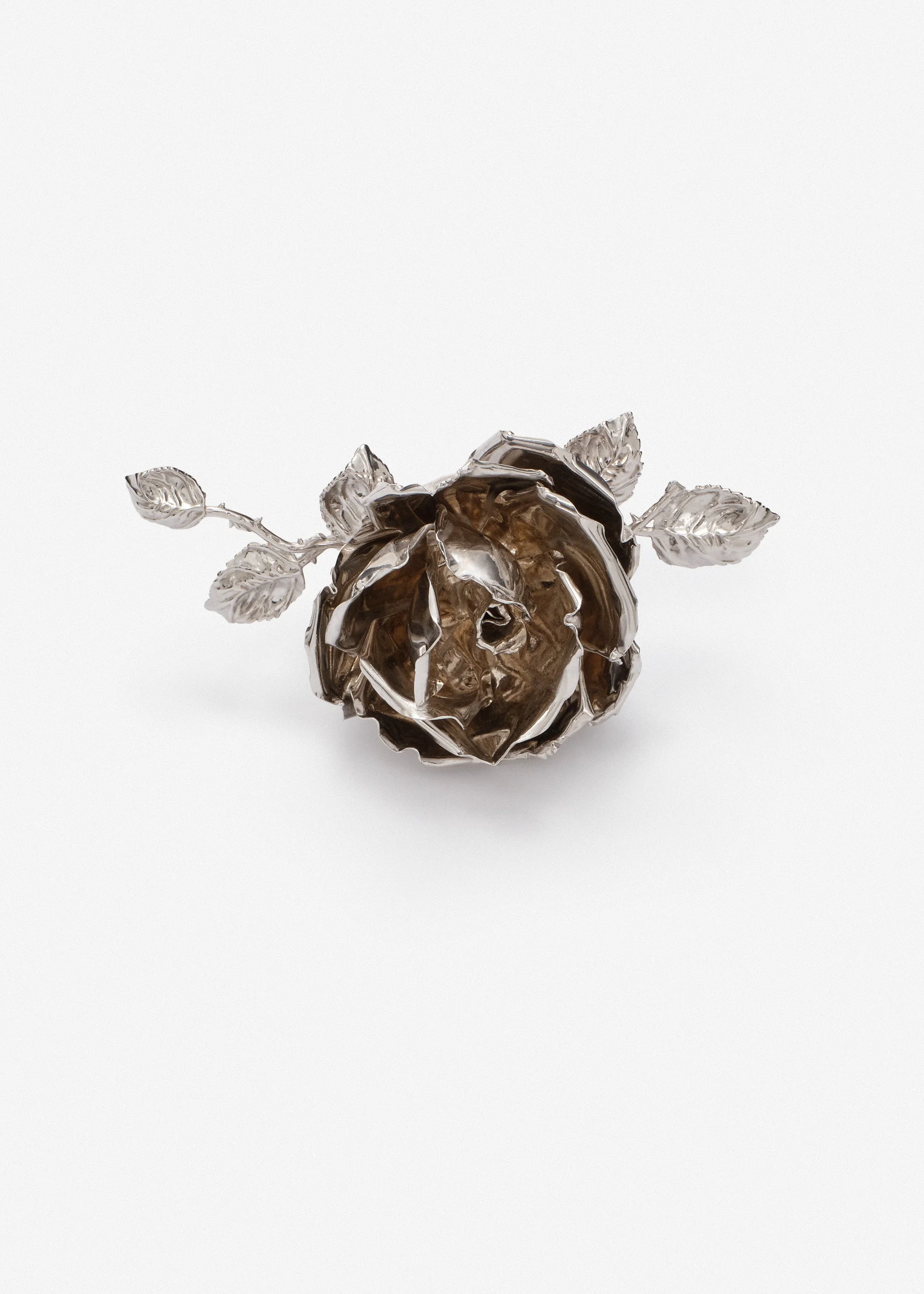 Rose brooch in silver - 1