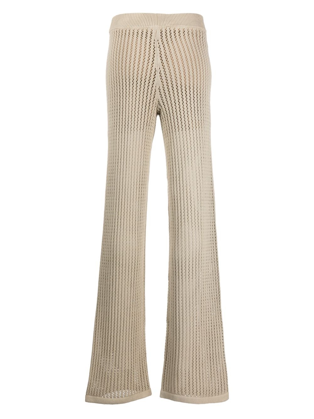 open-knit straight-leg trousers - 2