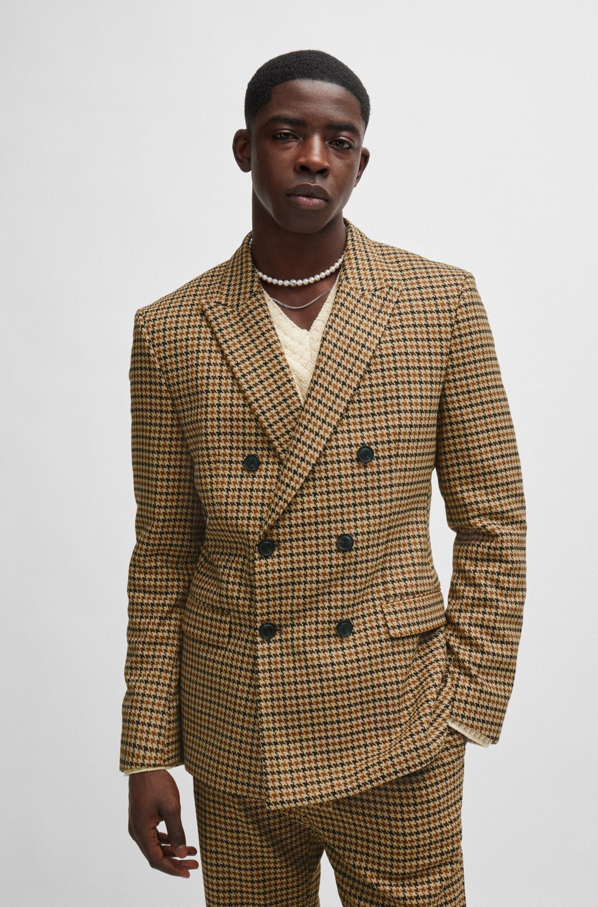 EXTRA-SLIM-FIT JACKET IN HOUNDSTOOTH STRETCH MATERIAL - 2