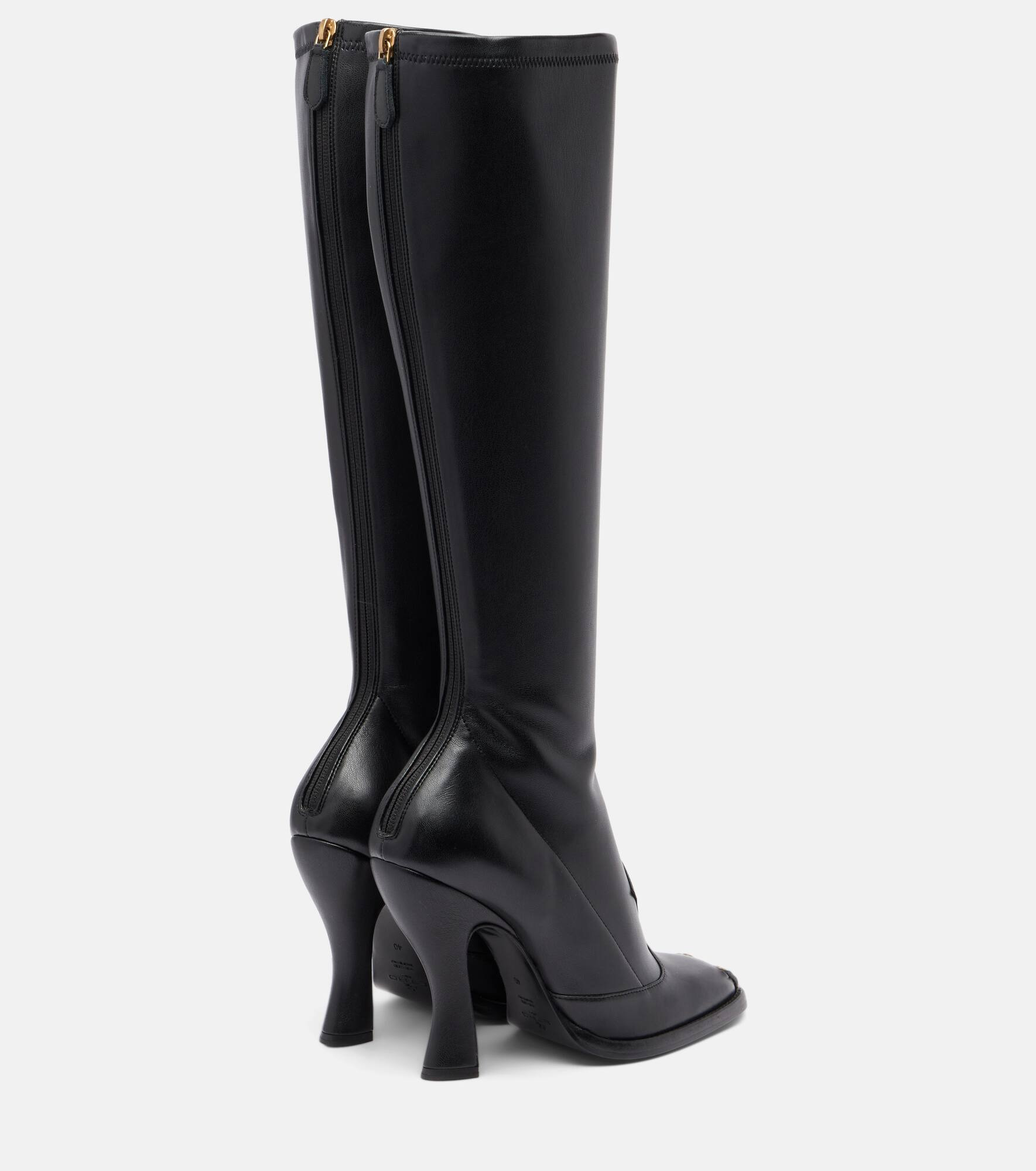 Studded leather knee-high boots - 2