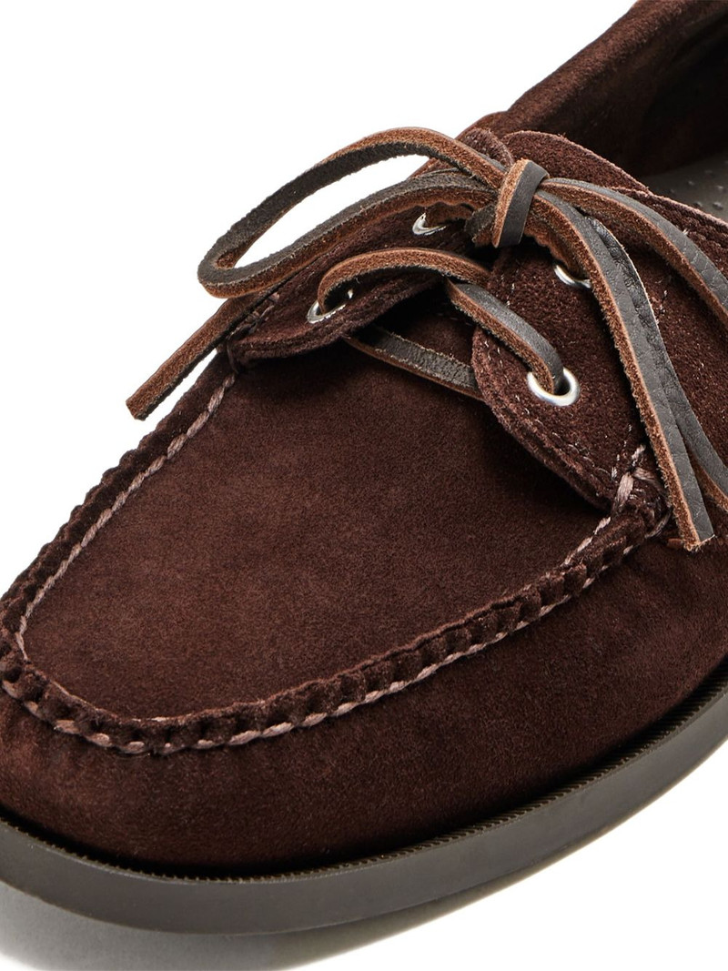 suede leather lace-up boat shoes 3