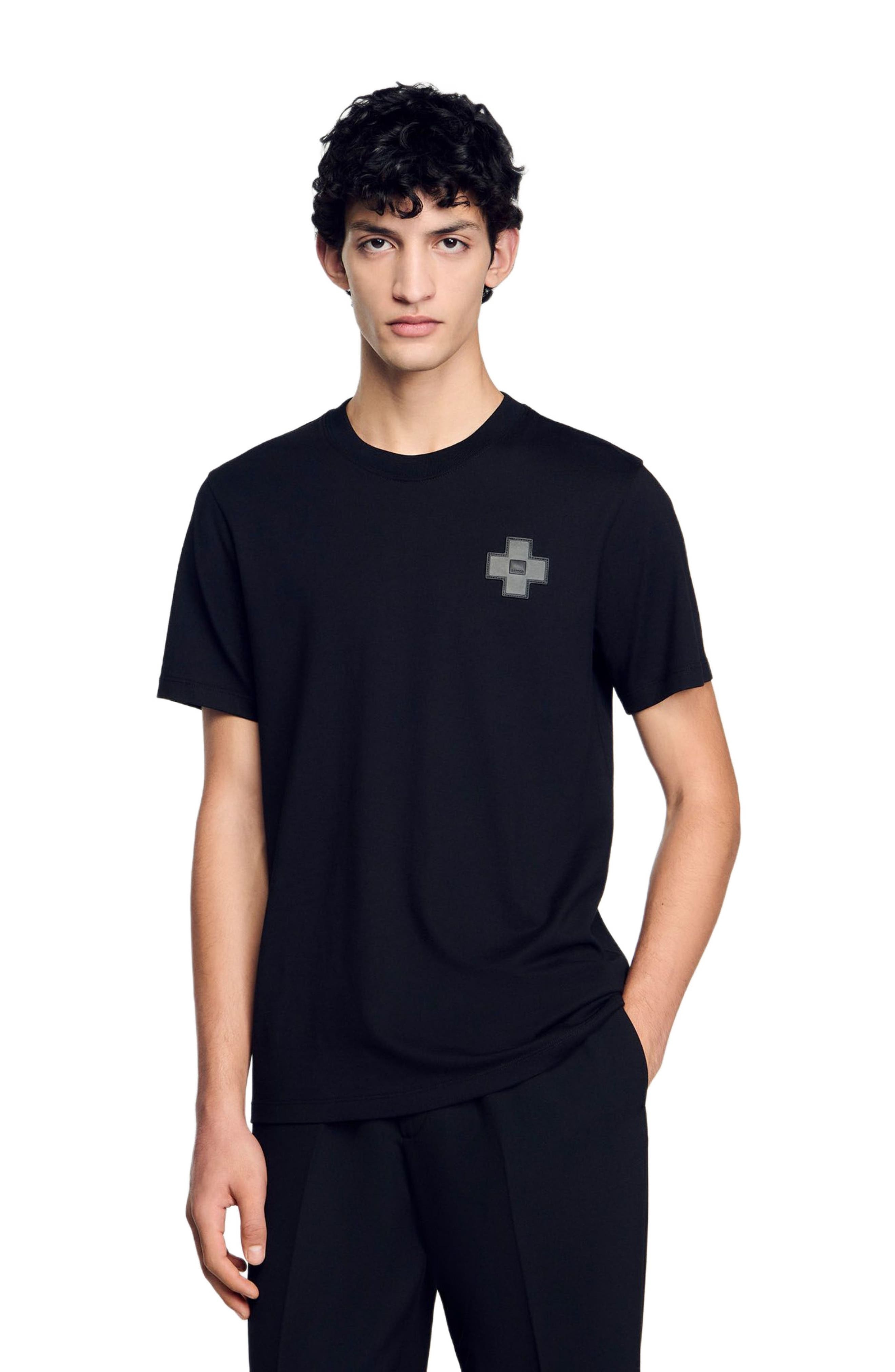 SANDRO Cross T-shirt in Black at Nordstrom - 3