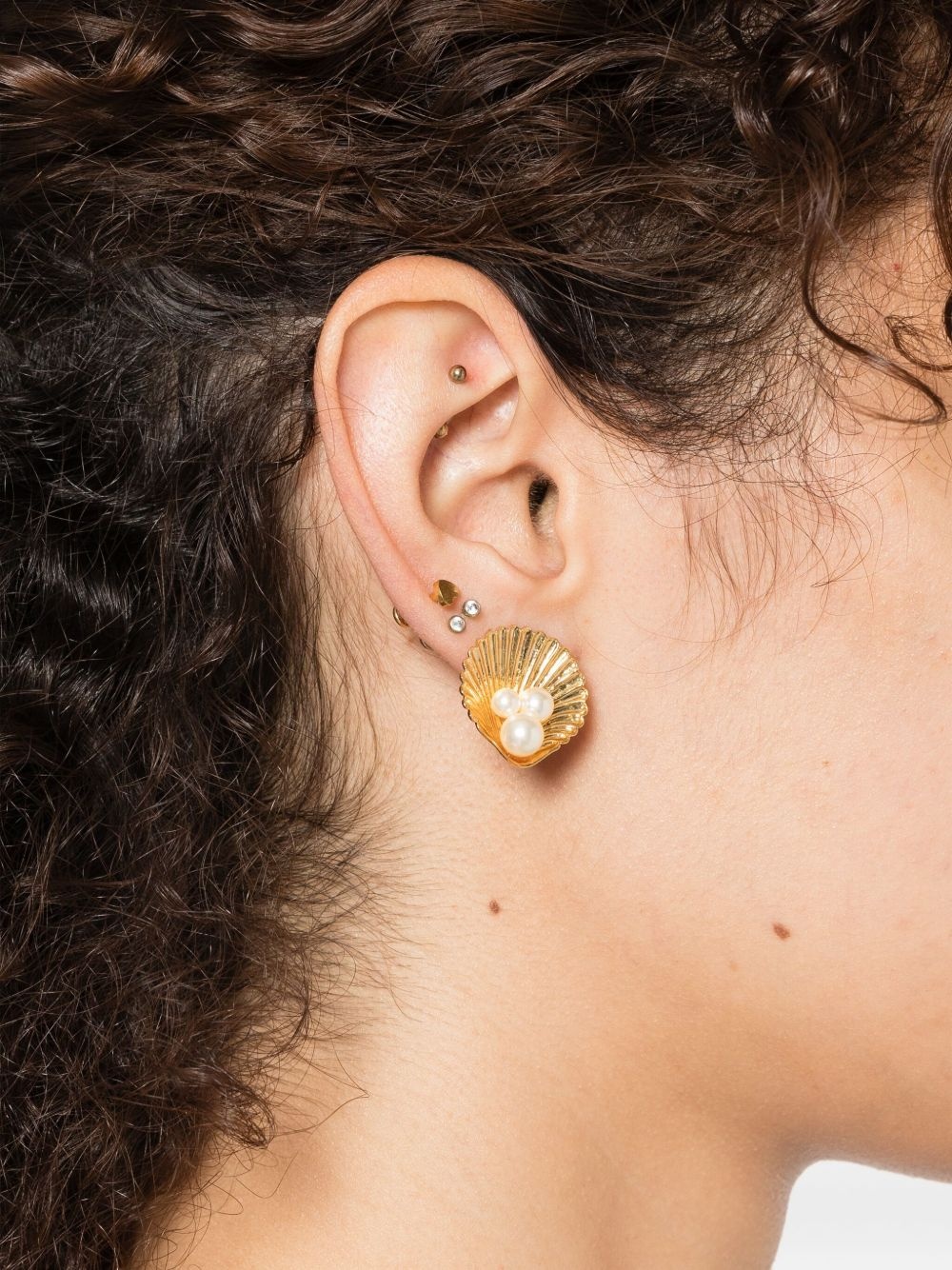 Maricela shell-pearl earrings - 2