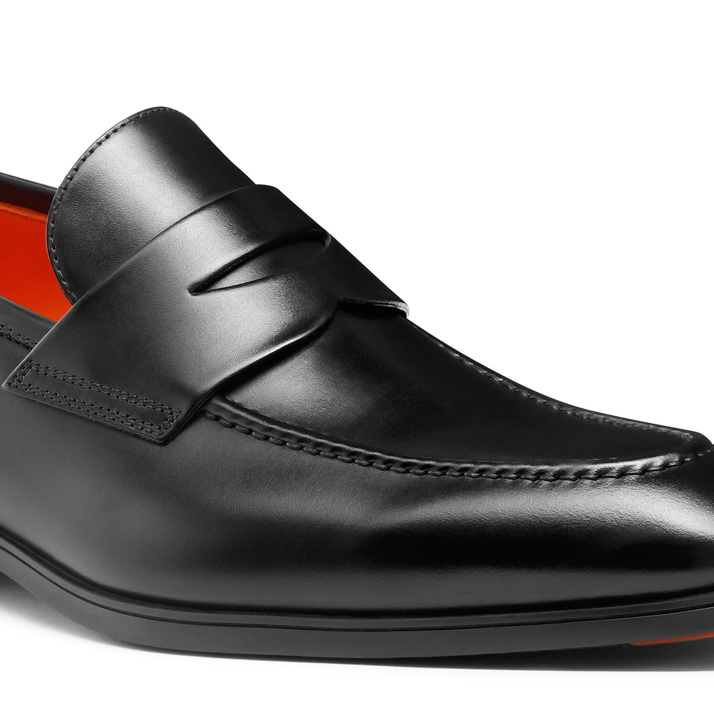 Men's black leather penny loafer - 6