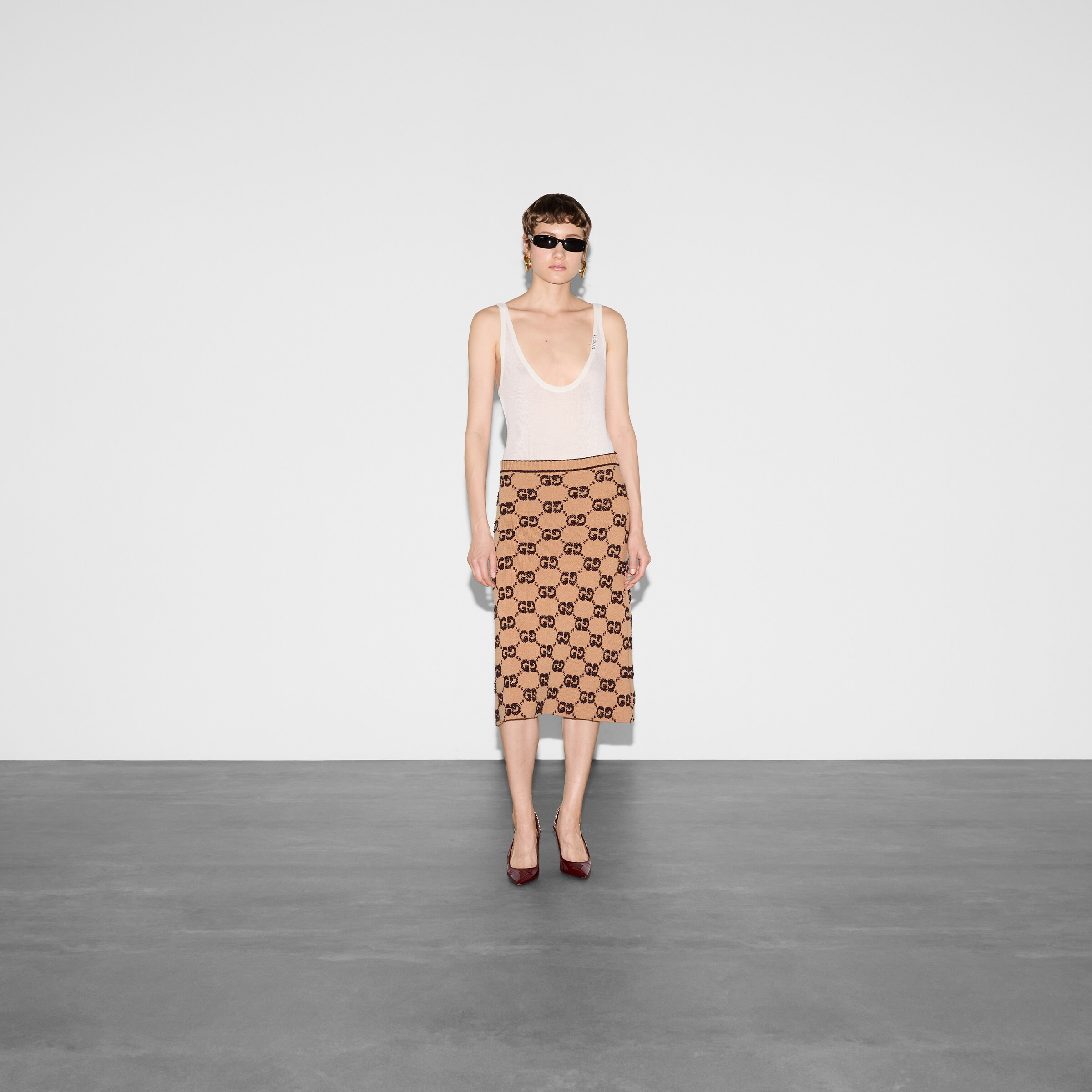 GG wool bouclé jacquard skirt - 2