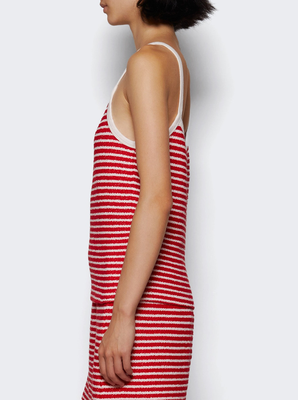 Serif Logo Striped Terry Tank Fire Red Stripes - 3