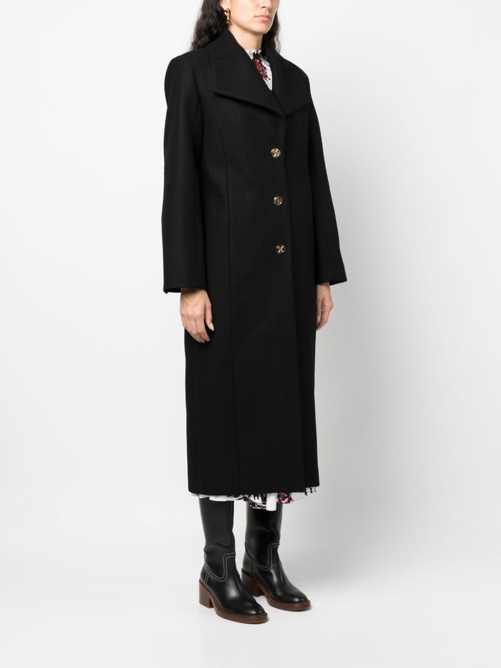 single-breasted wool-blend coat - 3