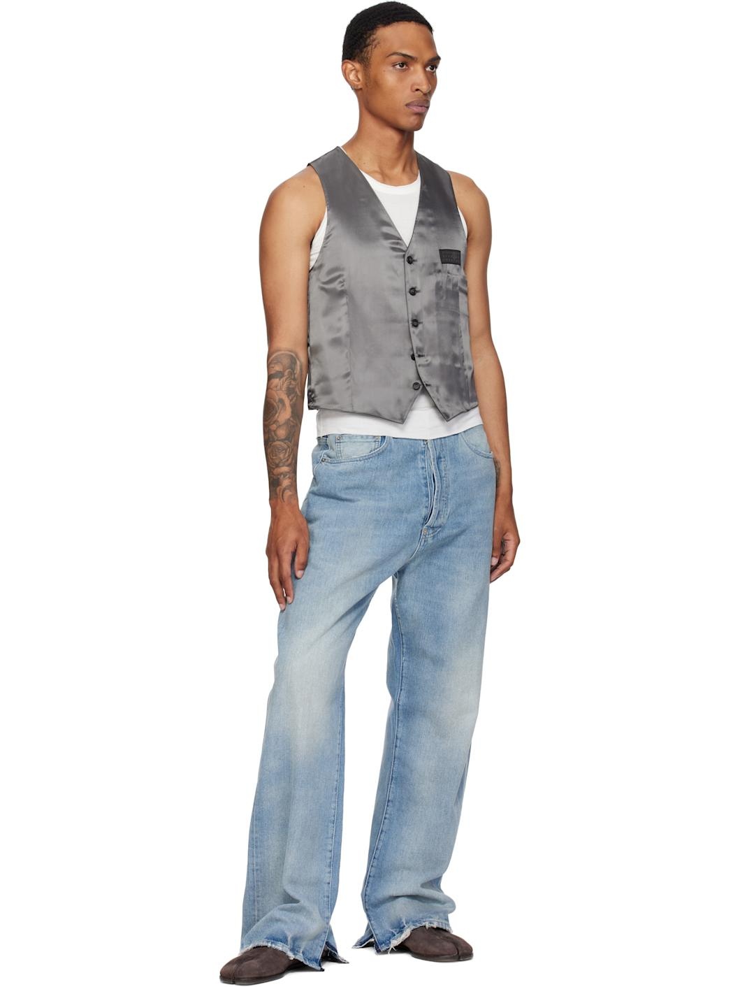 Gray Satin Vest - 4
