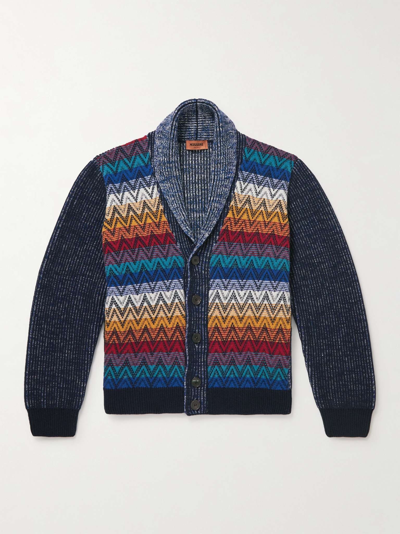 Shawl-Collar Wool-Blend Cardigan - 1