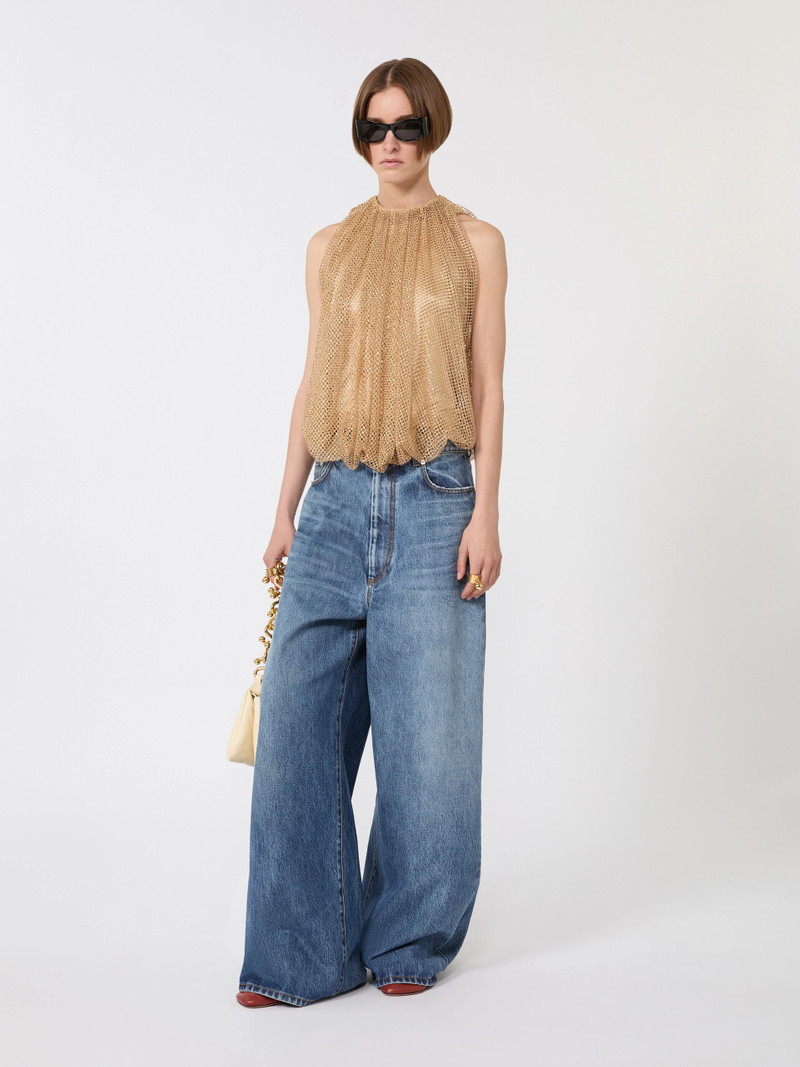 Sportmax Mesh top with crystals - CAMEL outlook